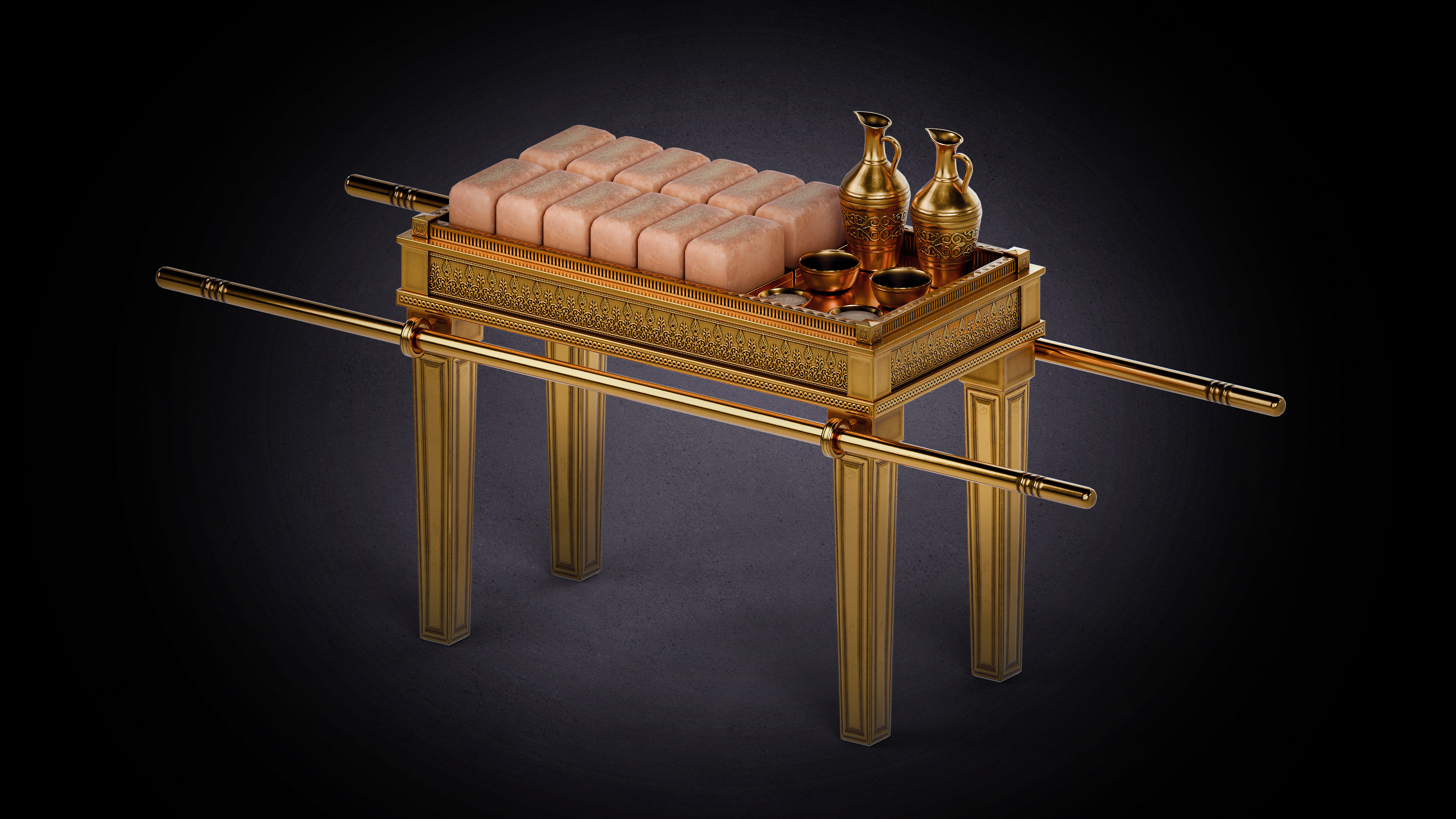 Table of Showbread 3D model - ancient Jewish Tabernacle reconstruction