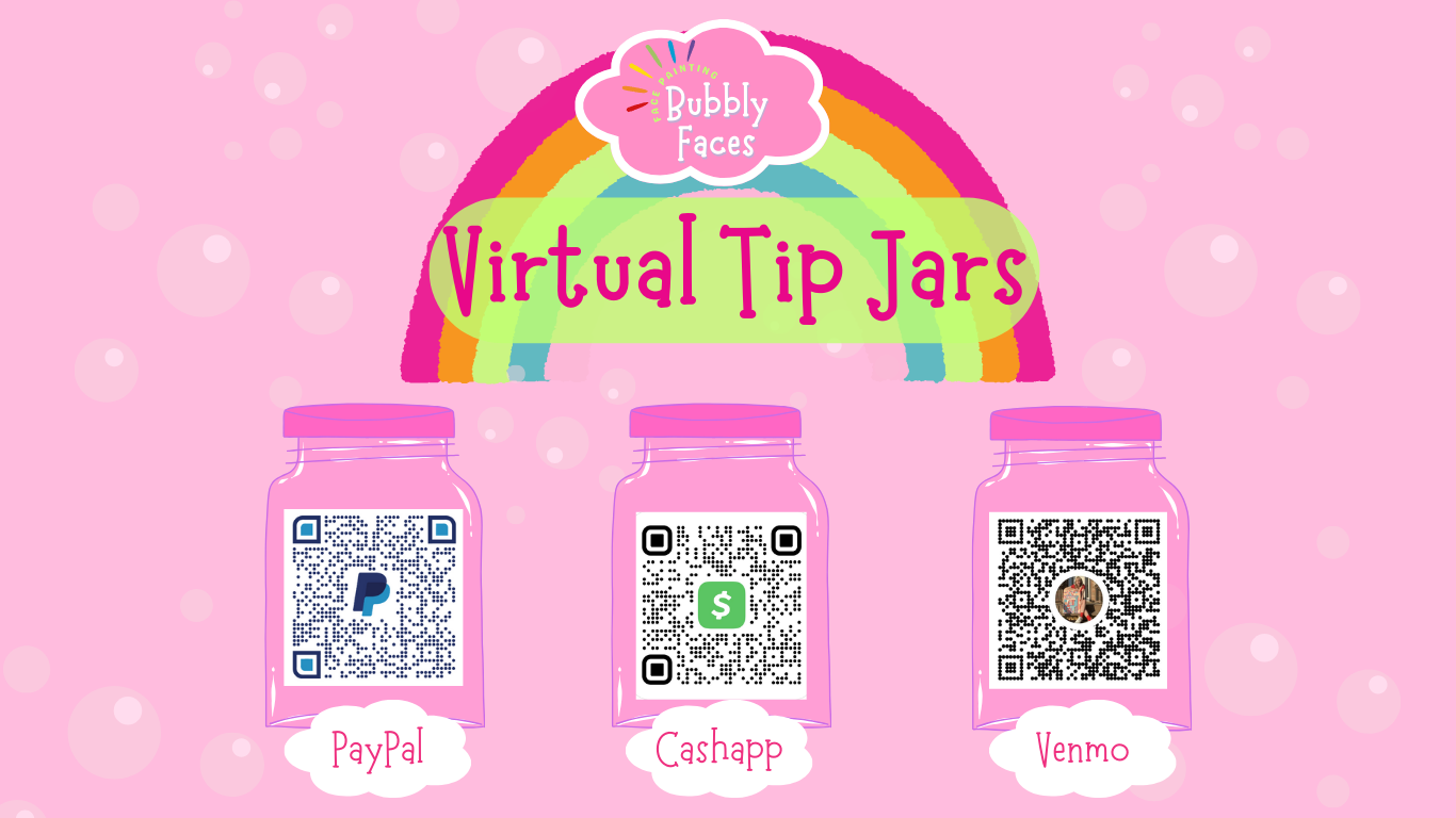 Bubbly Faces Face Painting Tip Jars