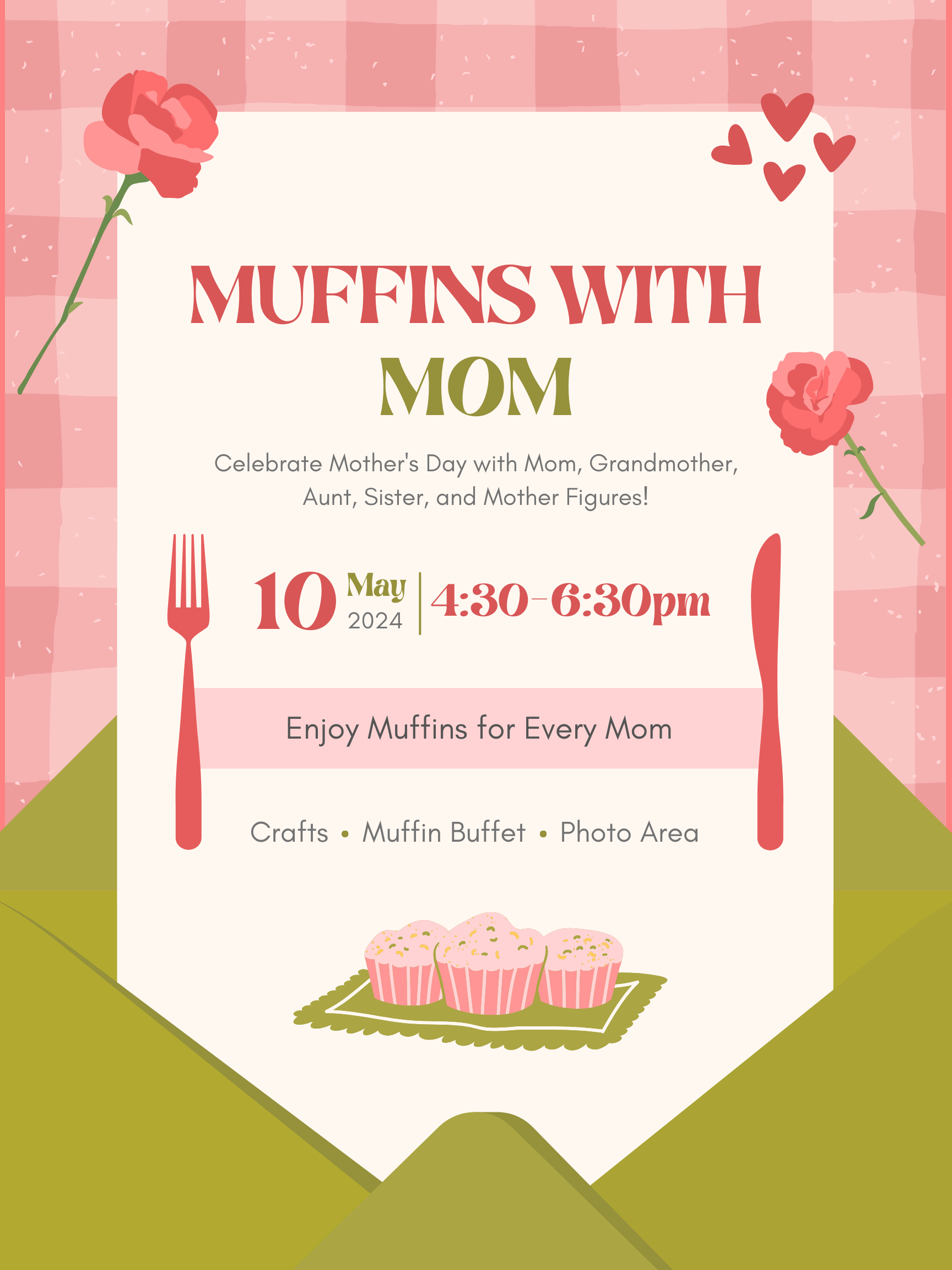 Muffins with Mom Mothers Day Event Graphic