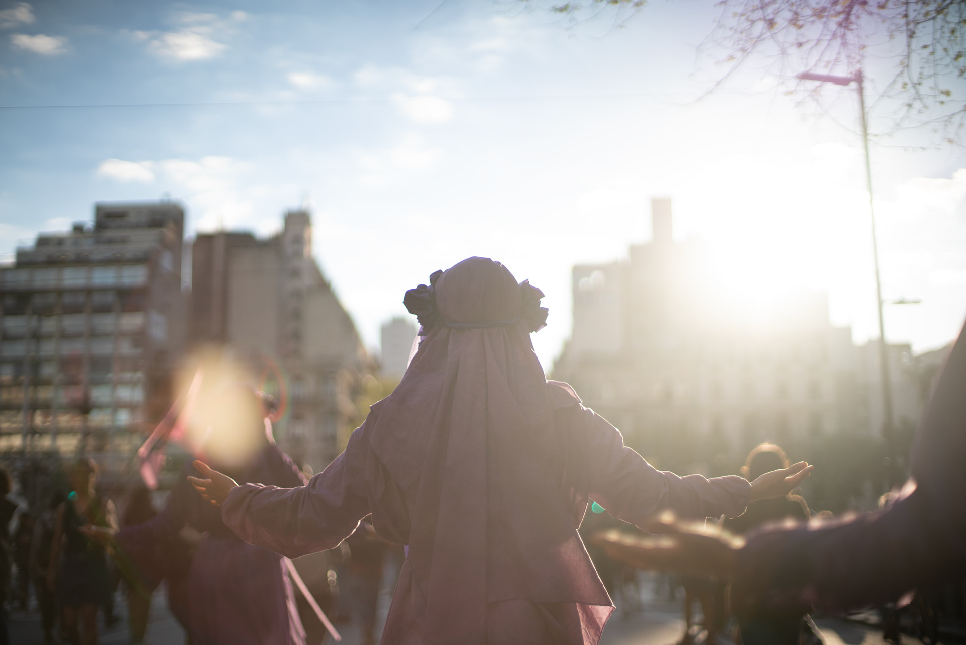 Activist of Extinction Rebellion during a protest in Argentina.