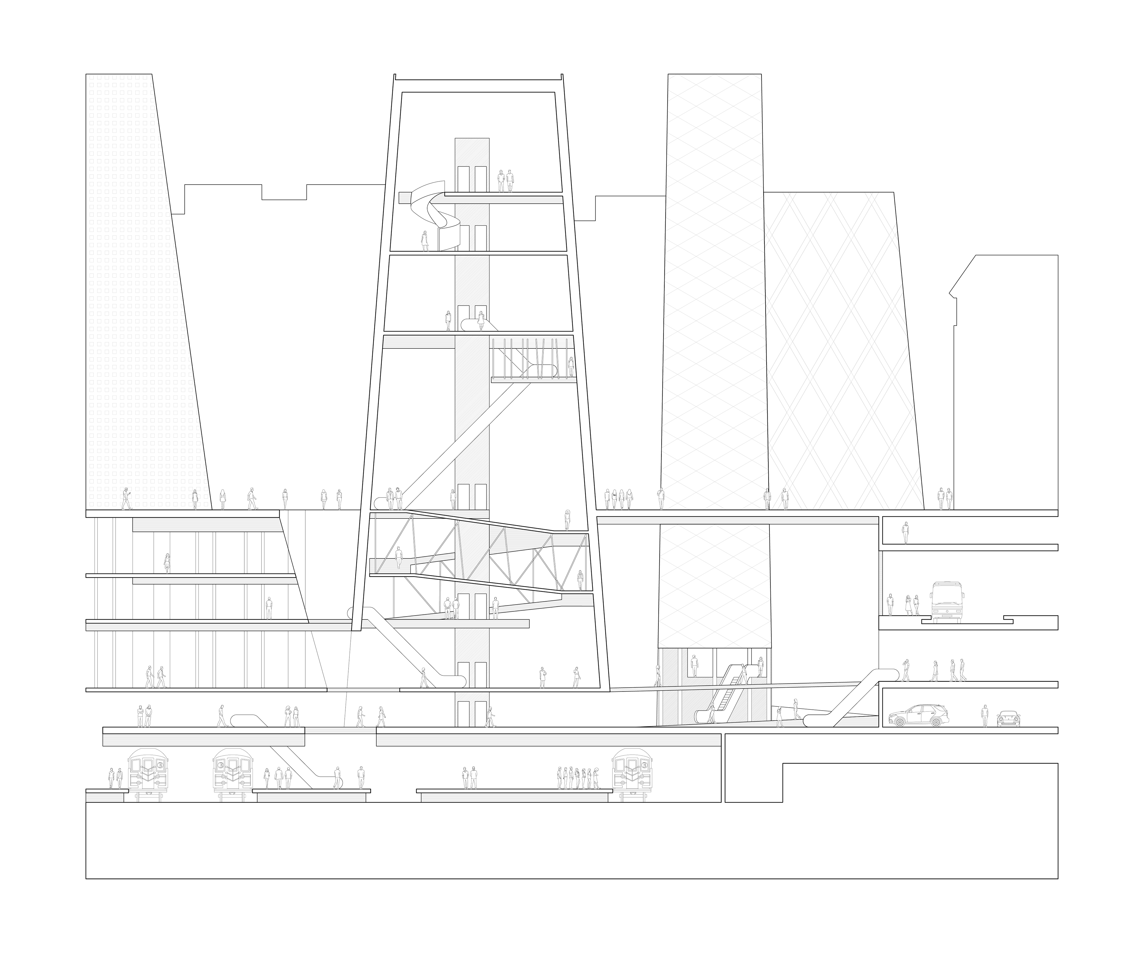 PLACE OF UNMASKING  --  LES HALLES, OMA (2003)  --  PARIS, FRANCE
