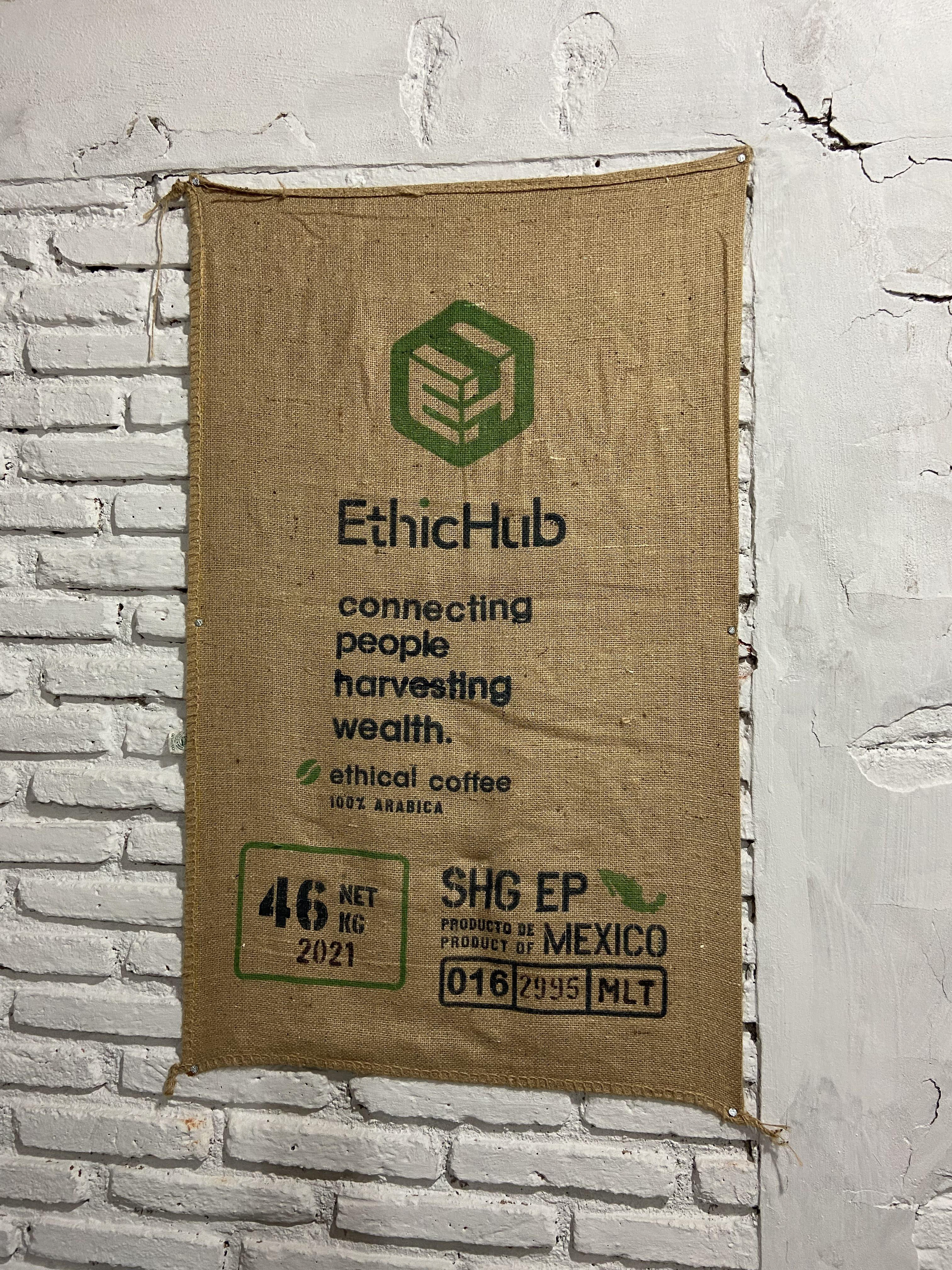Stencil design for 46 kgs. coffee bags.