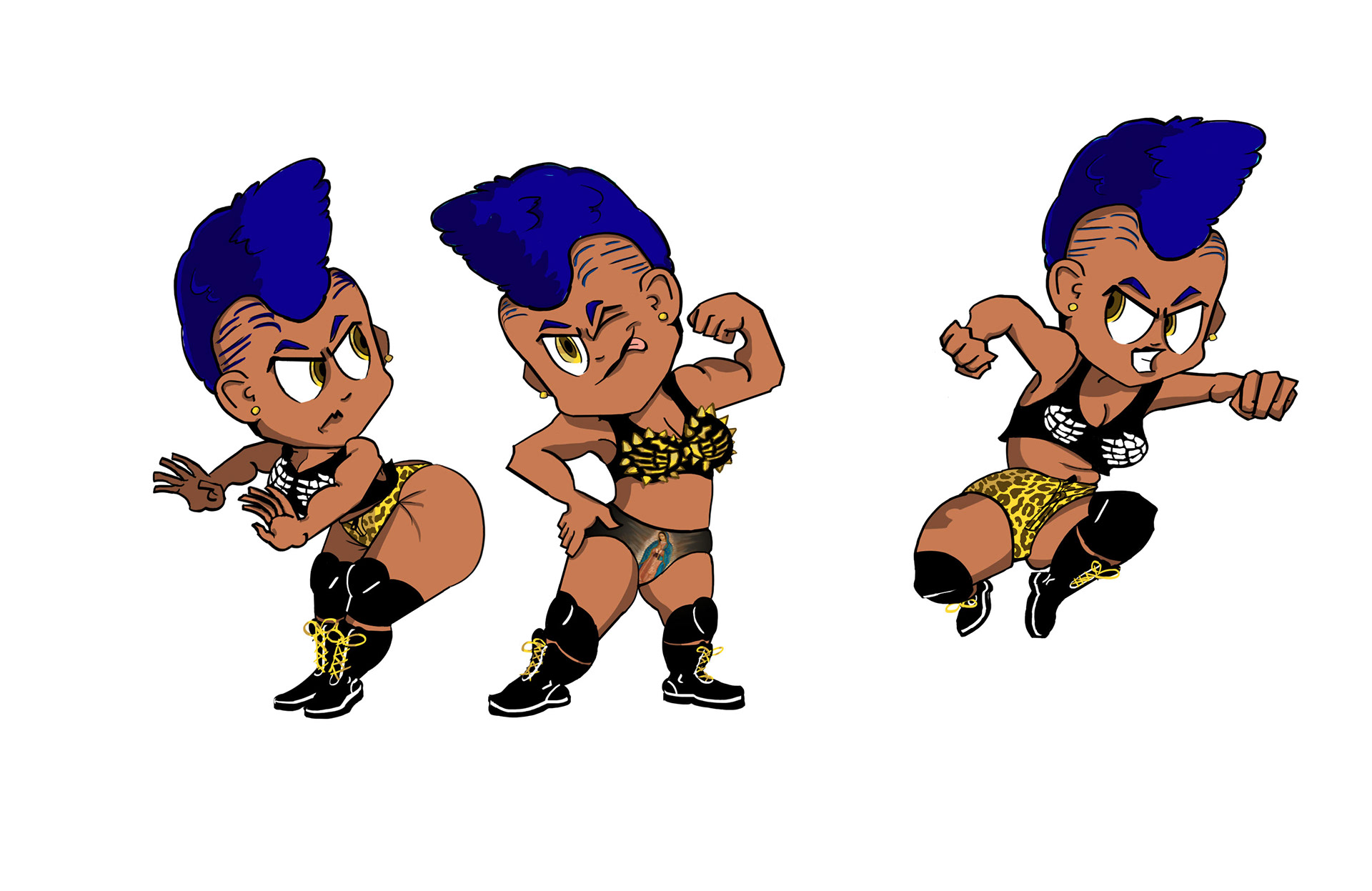 Chibi Wrestler Sticker set