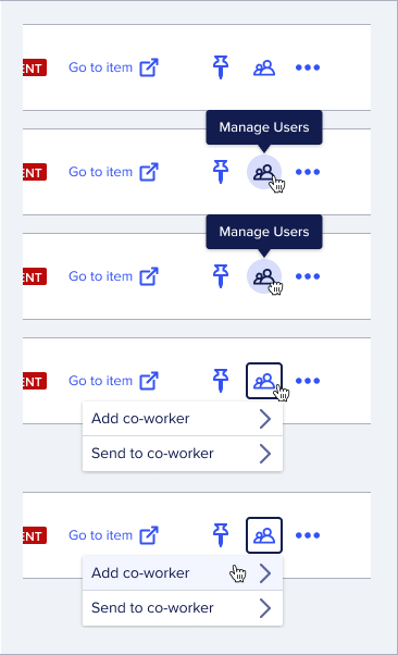 Illustration of micro interaction of Icon Button with added dropdown menu.