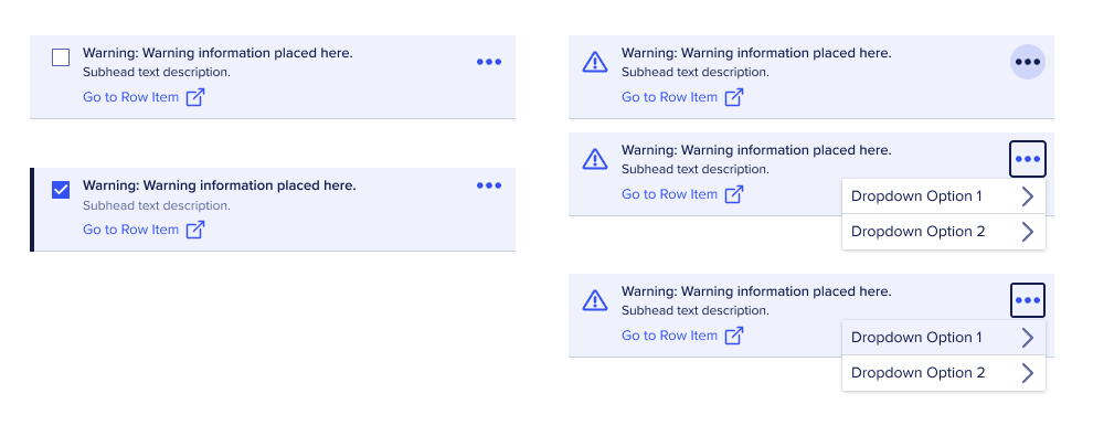 Contextual options available via the concept Notification Tray component.