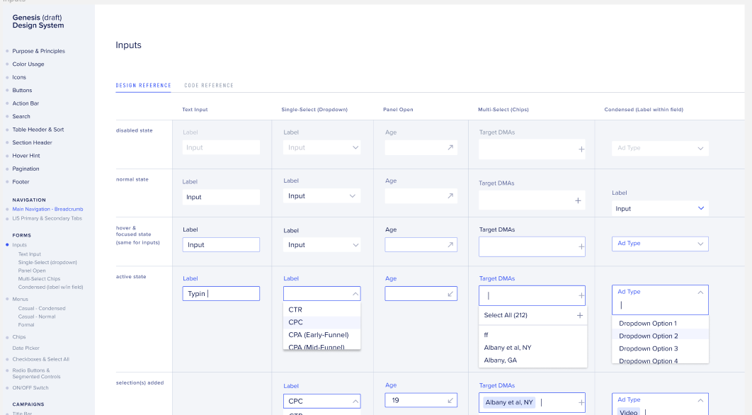 First Iteration of HDS Documentation, Inputs