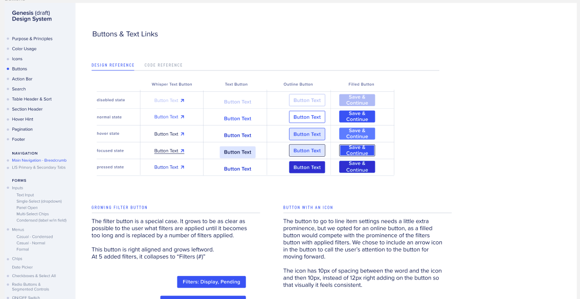 First Iteration of HDS Documentation, Buttons