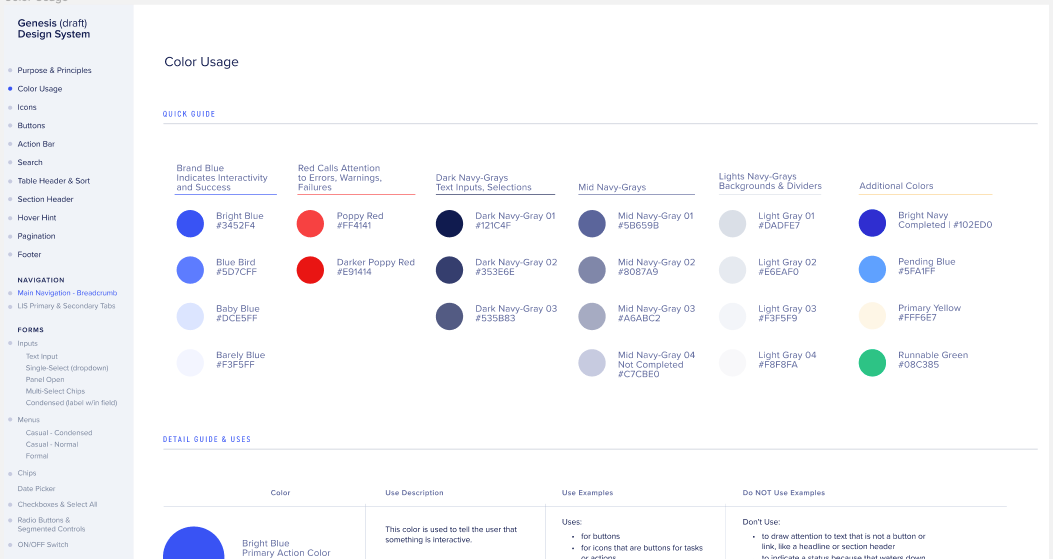 First Iteration of HDS Documentation, Color