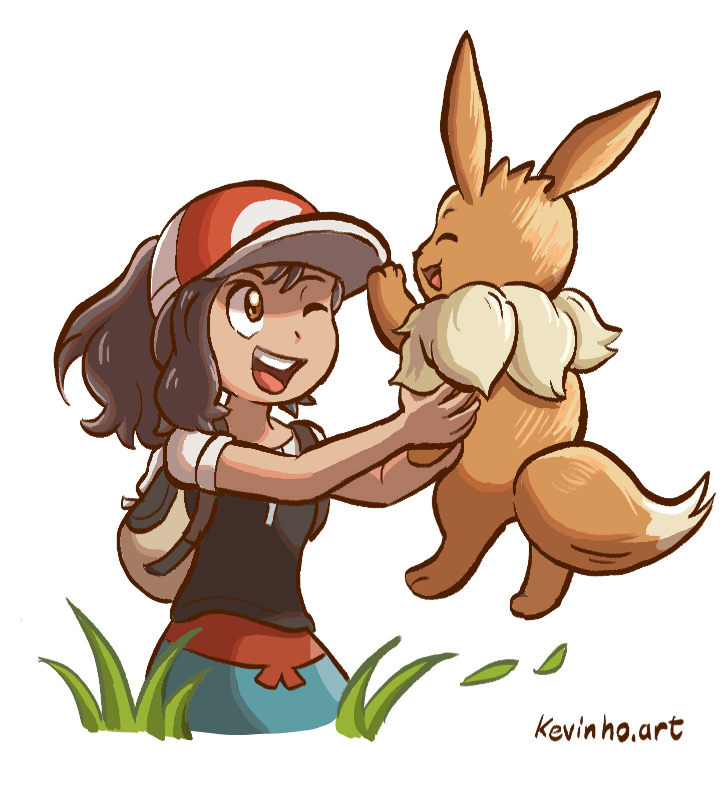 Character art of Pokemon trainer Elaine for my sister with the same name 2022