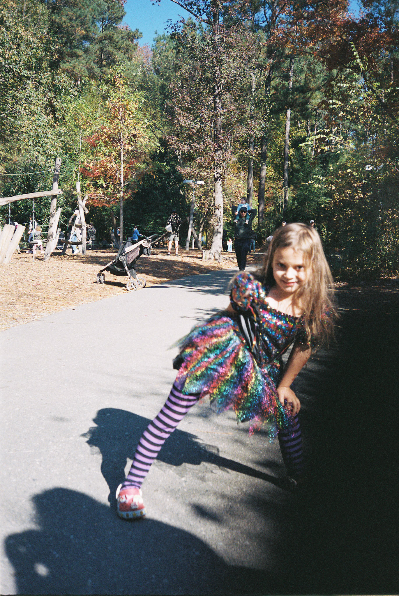 Striking a pose in her Witch costume