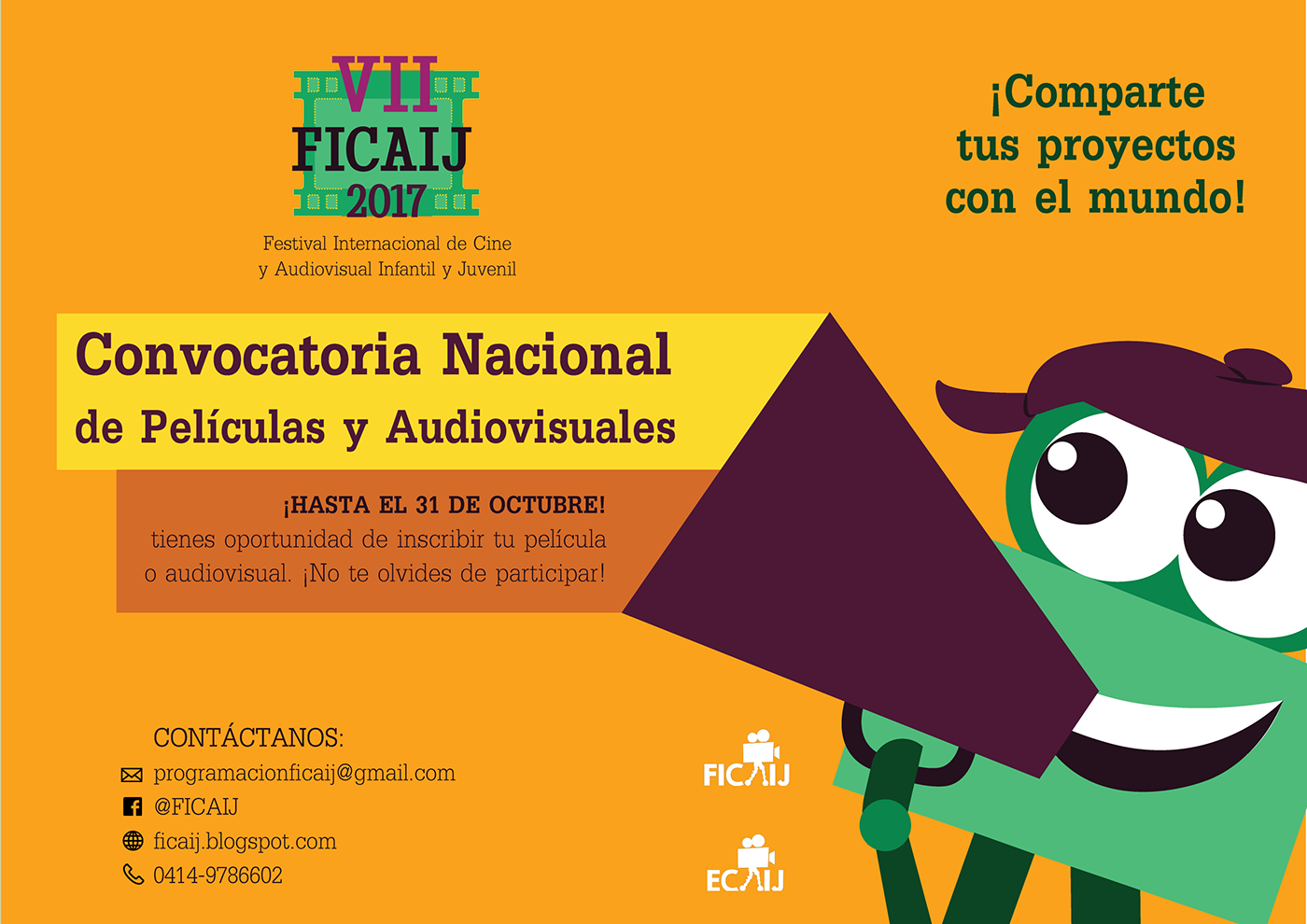 Ilustraciones vectoriales y diseño del cartel para la 7ª edición del Festival Internacional de Cine FICAIJ