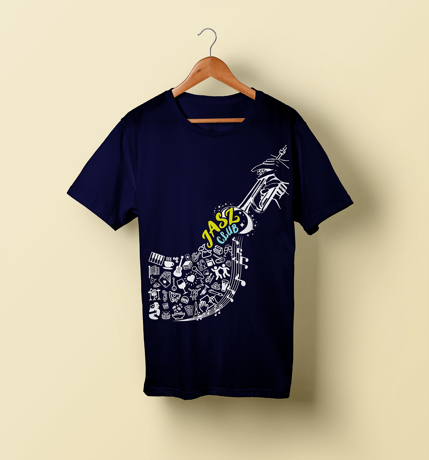 Ilustración vectorial de la T-shirt de Jasz Café Bar