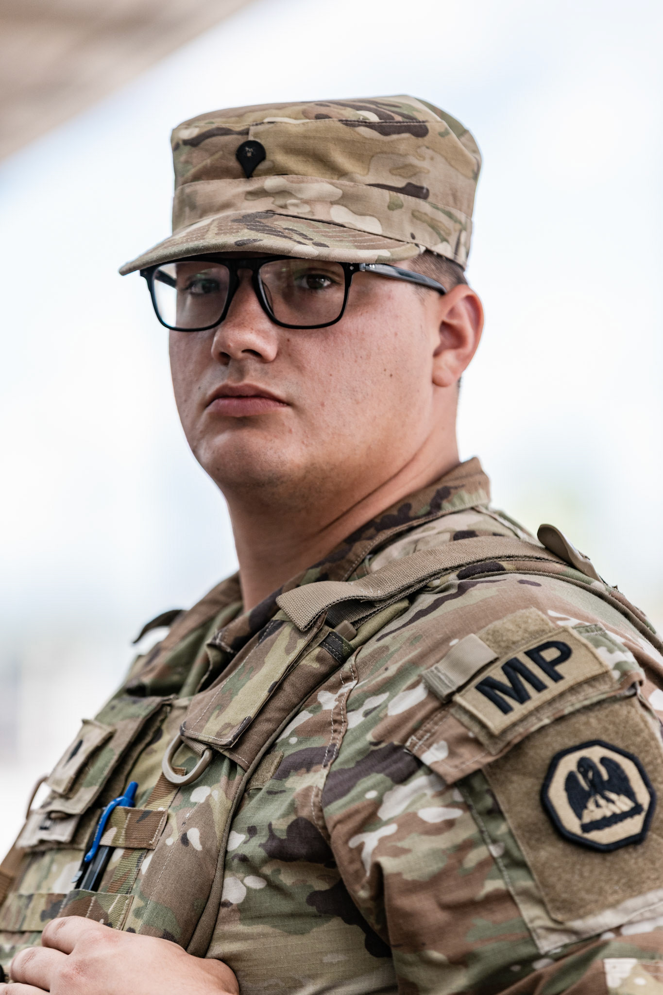 WASHINGTON, D.C. - AUGUST 27: A member of the National Guard patrols the NoMa metro station on August 27, 2025. President Donald Trump federalized troops to maintain order around the city, most recently moving to arm them and form a task force dedicated to beautification.