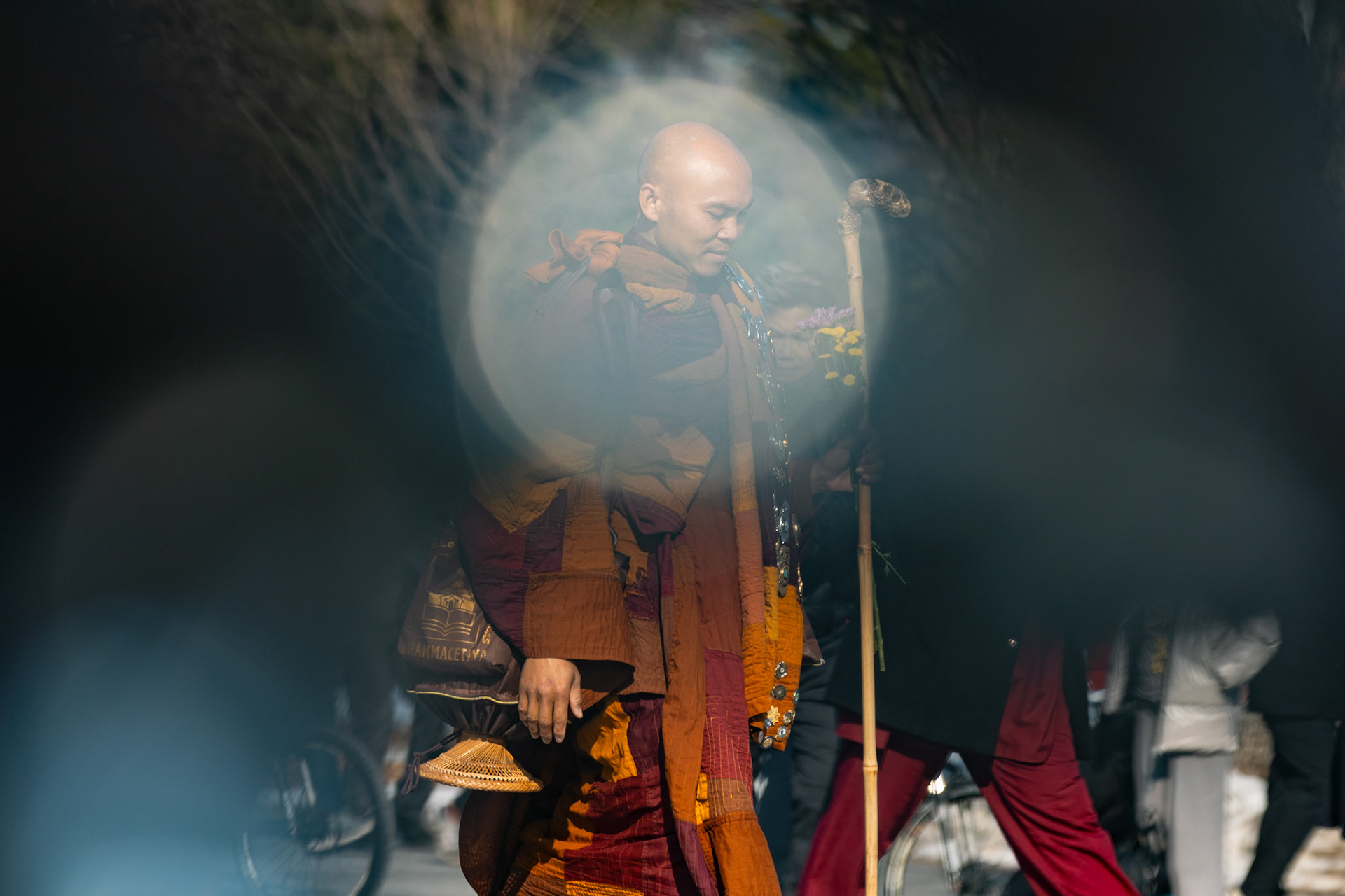 A Buddhist monk walks down Constitution Avenue during the March for Peace to greet U.S. Congress members on day 109 of their journey on Feb. 11, 2026 in Washington, D.C.. A group of 18 monks began their march to raise awareness of “peace, loving kindness and compassion” in the United States and the world on Oct. 26 in Fort Worth, Texas, ending with their arrival in the nation's capital.