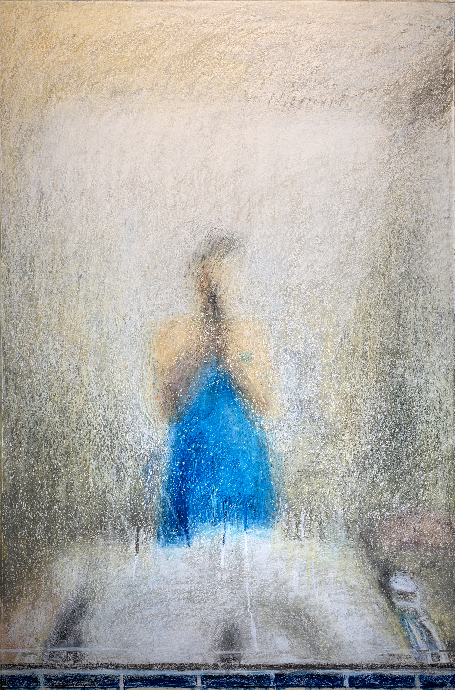 Broken specte, oil pastels on paper, 100x150 cm