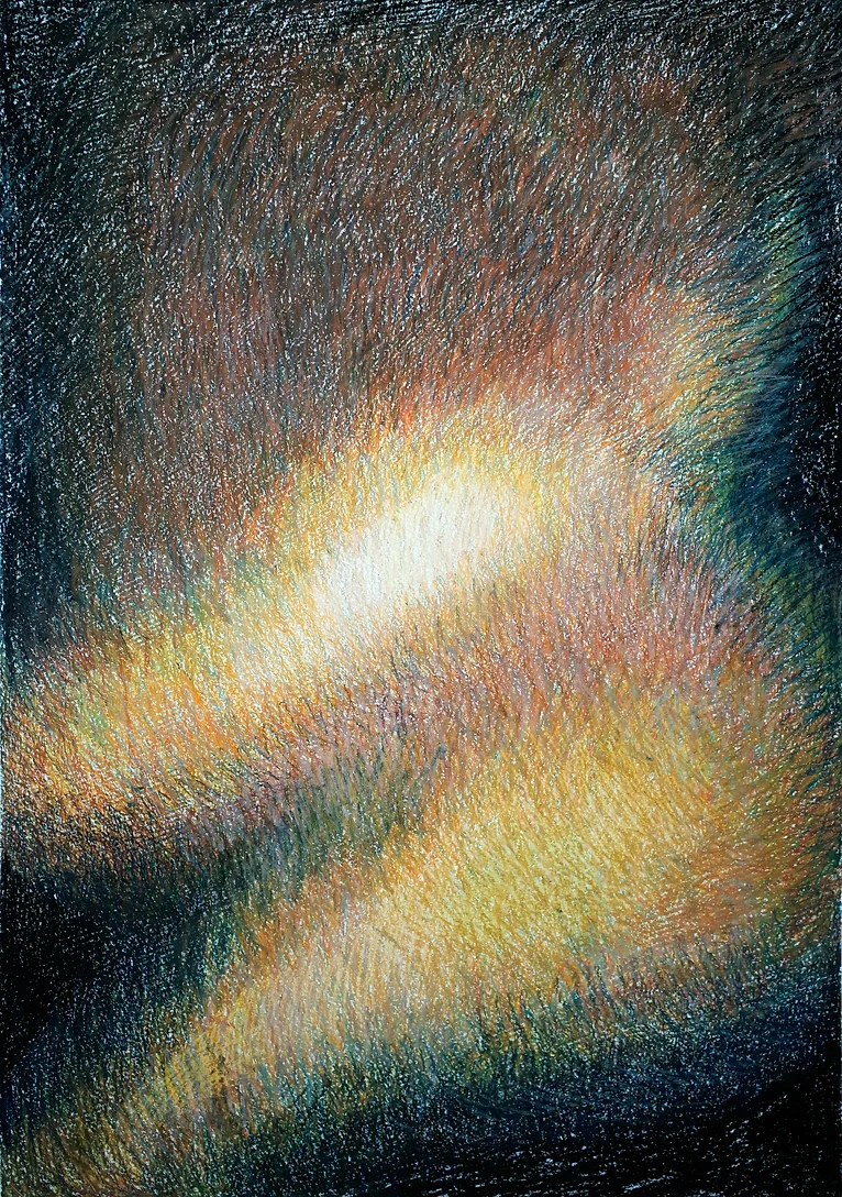 Colloidal, 2023, oil pastels on paper, 100x150 cm