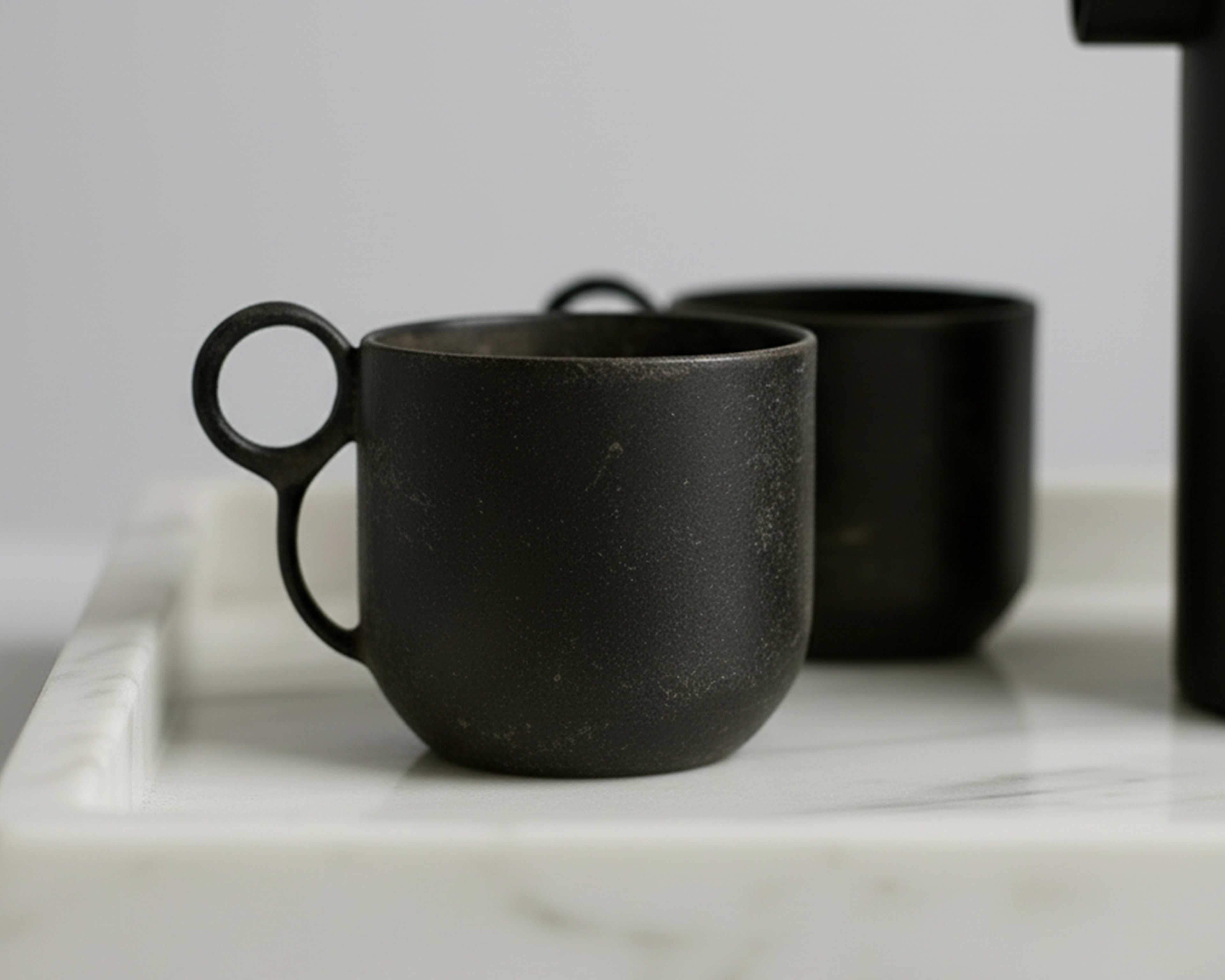 Elegant handle of the tea cup.