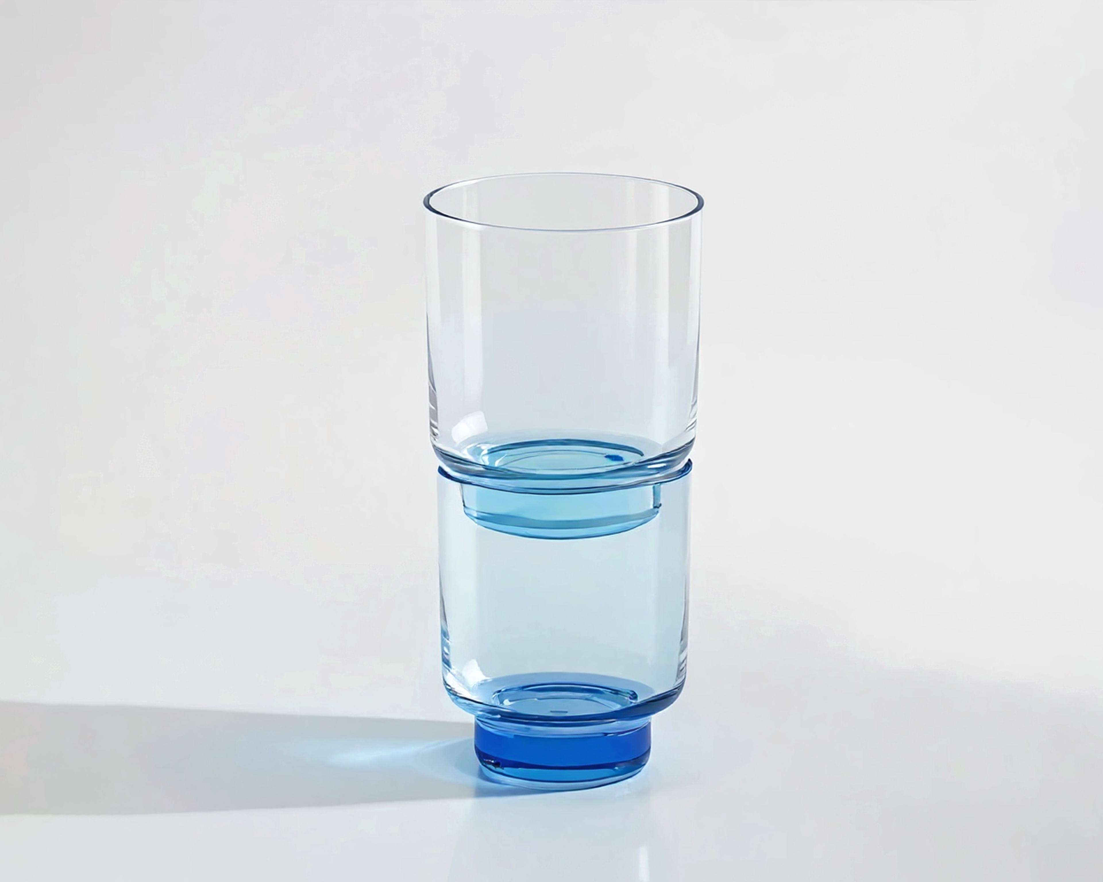 Different shades of blue.