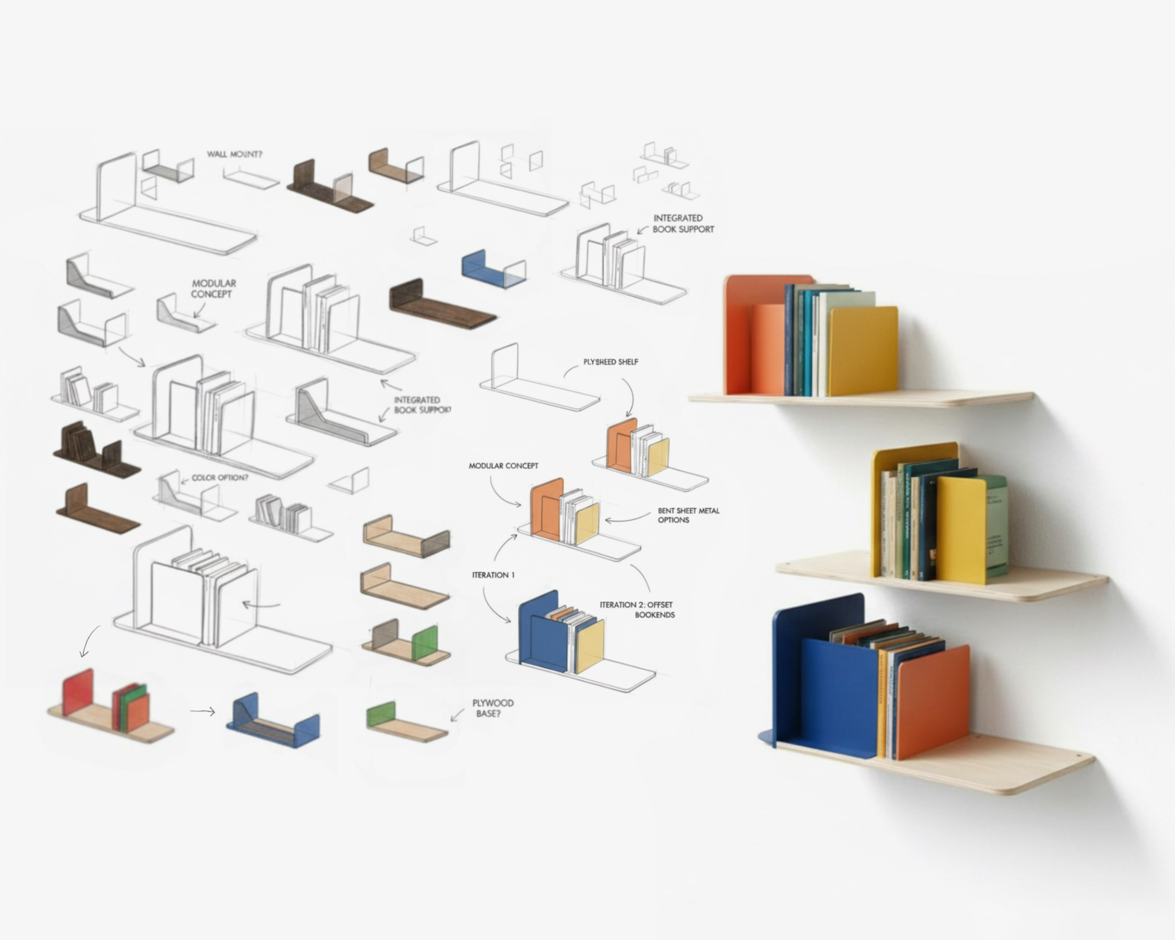 Sketches and ideas for the shelf.