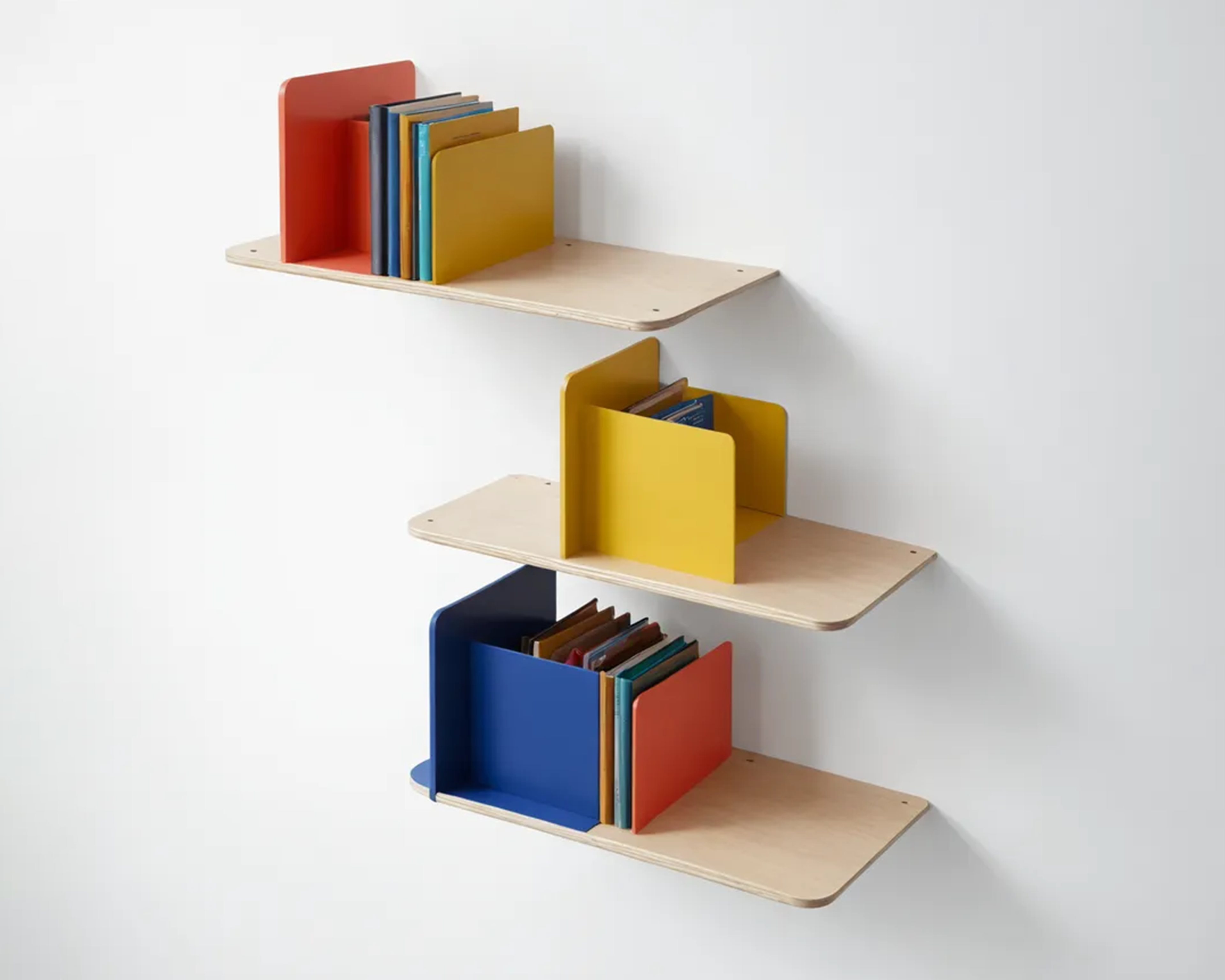 Adjustable book holders made of bended sheet metal.