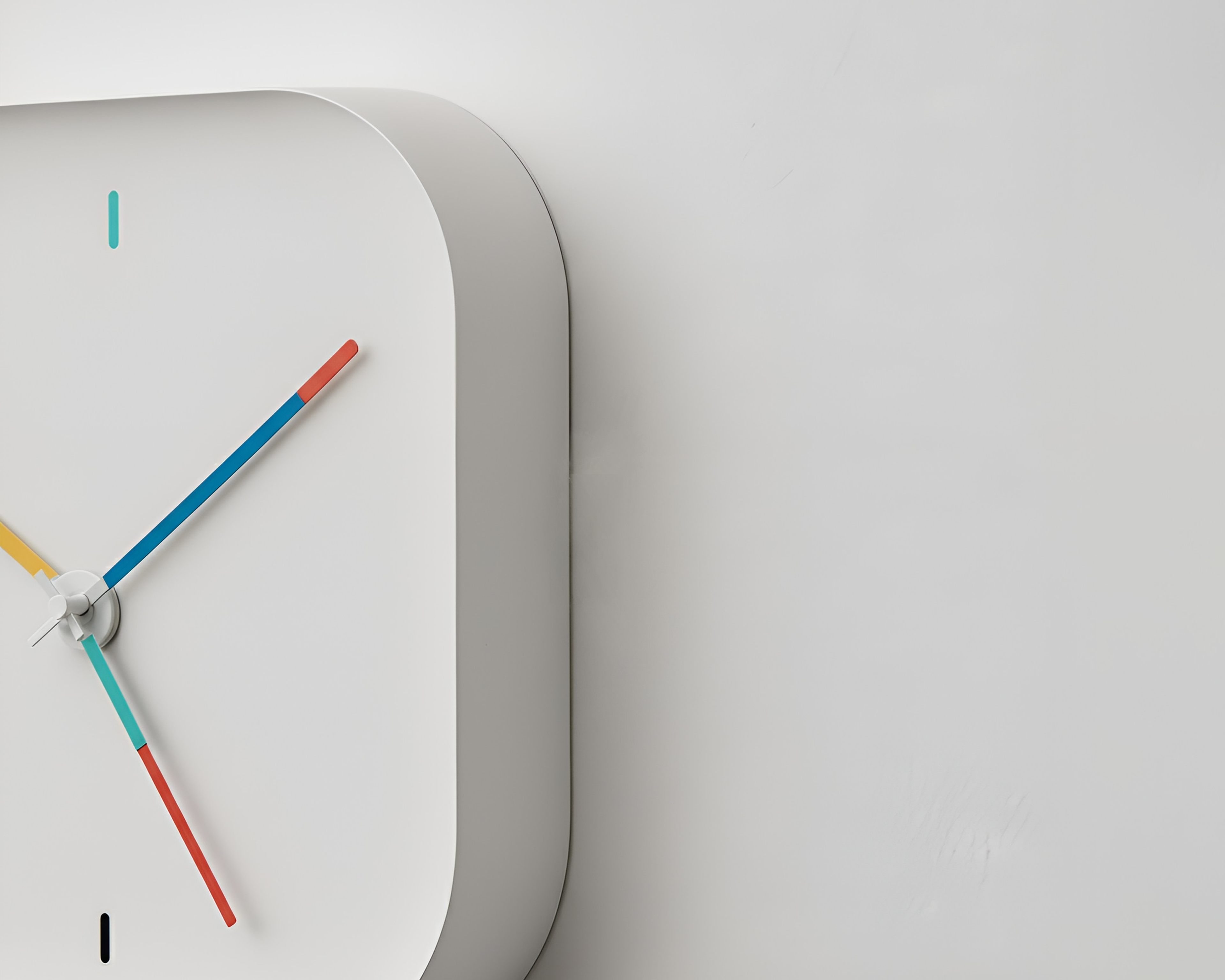 The clock hands are highlighted by color.