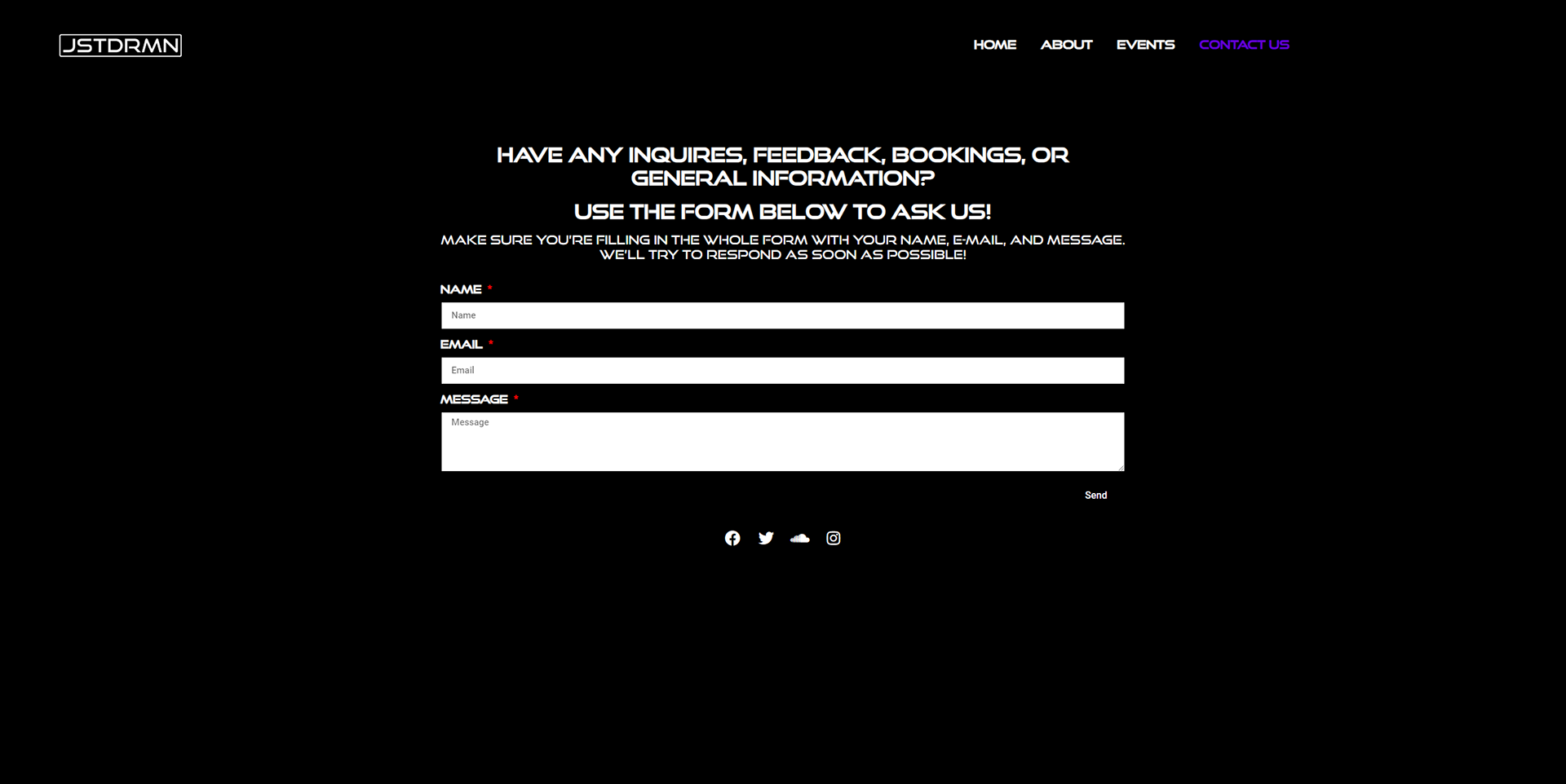 JSTDRMN Contact Page