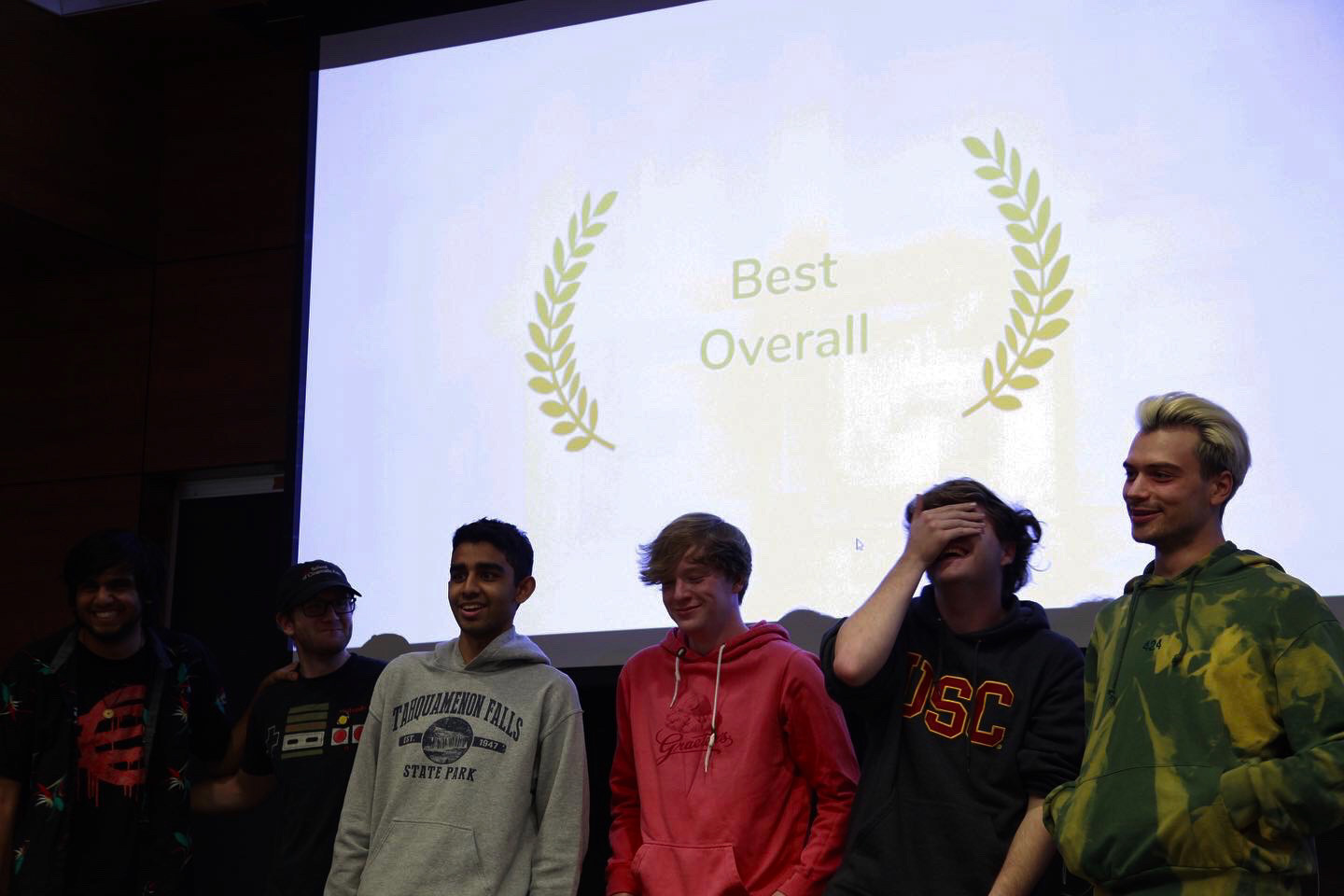 Our team being awarded "Best Overall Game."