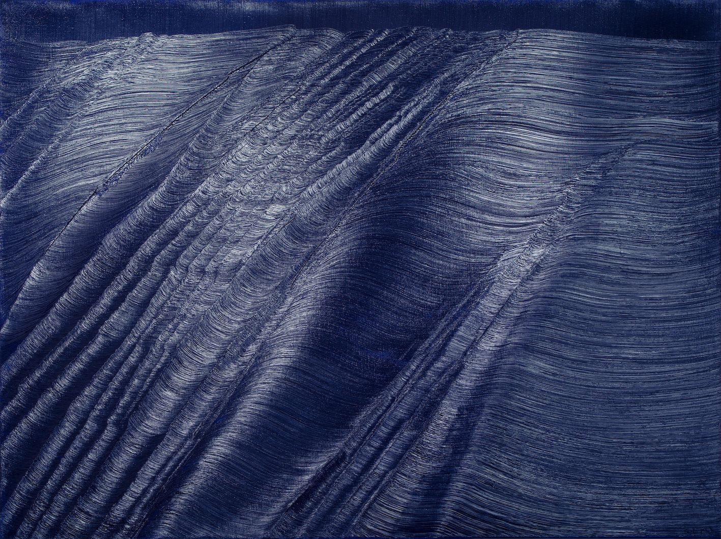 Plissements - 97 x 100 cm - Volet 1 du triptyque - 2021