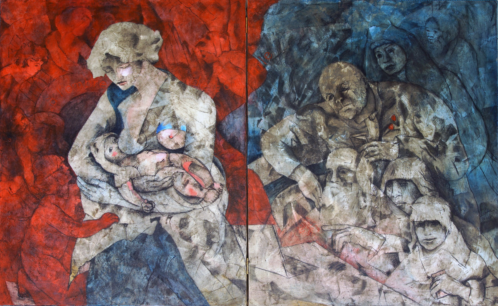 La Vierge au lait, techniques mixtes, 2x 100x80, 2013