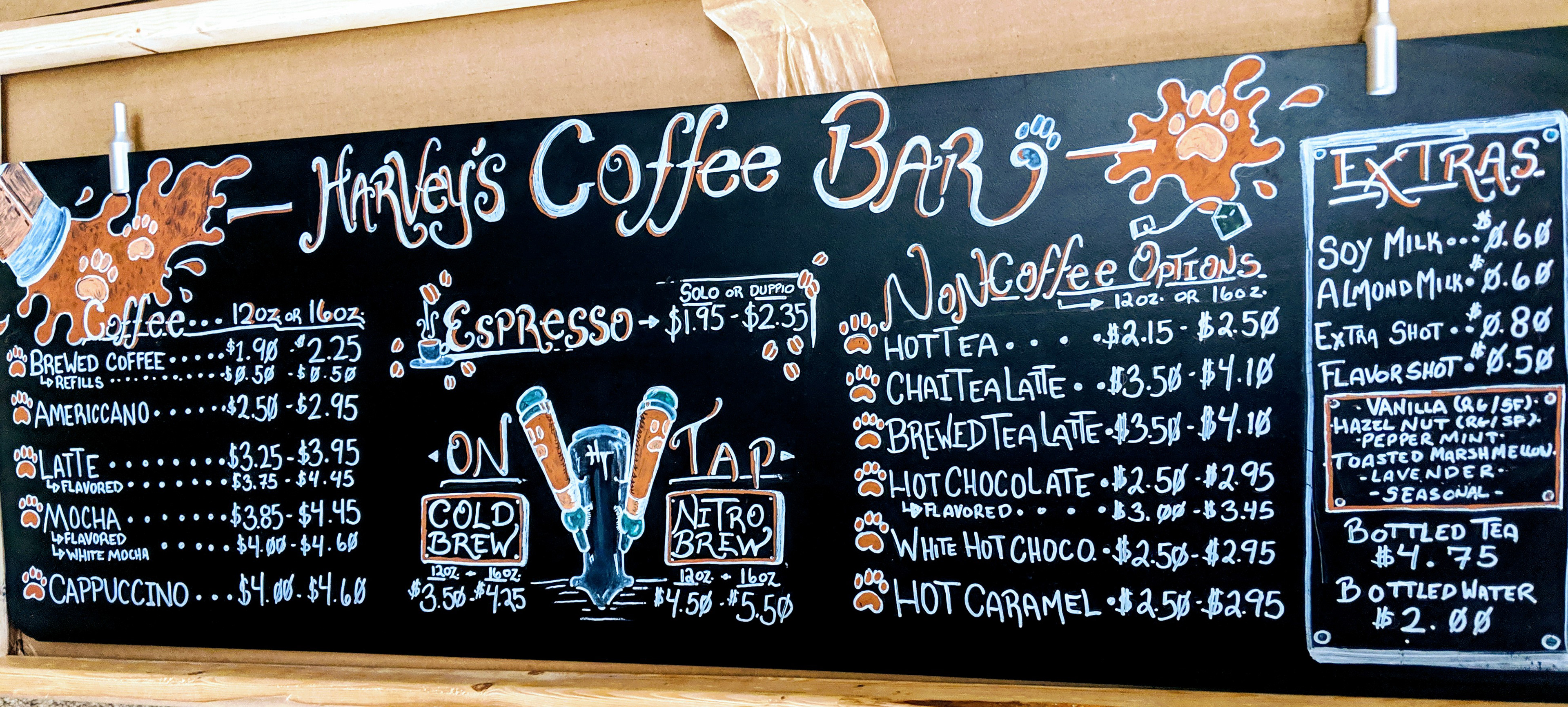Harvey's Menu Board