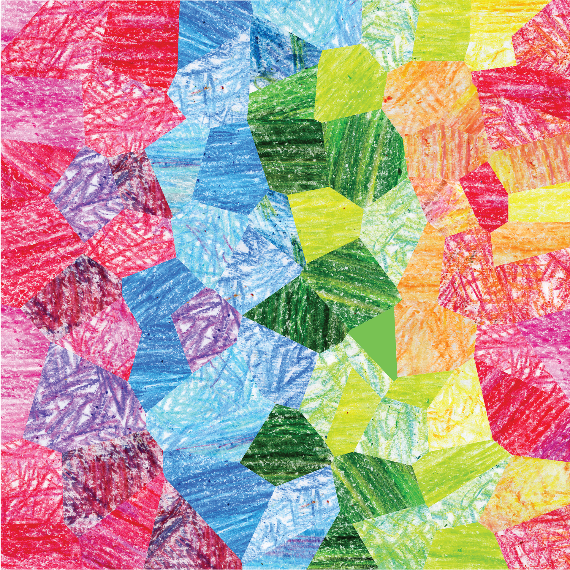 Crayon marks placed in pattern