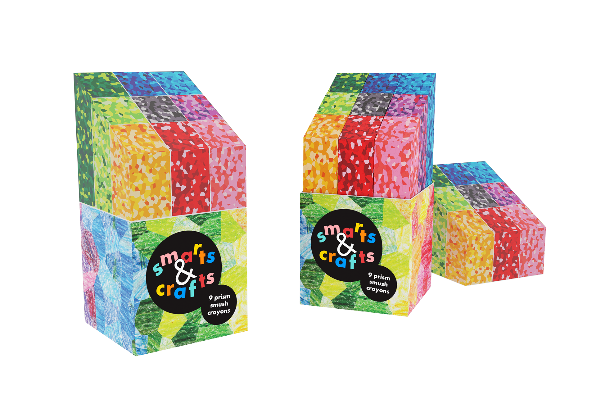 Packaging concept with rainbow gradient texture