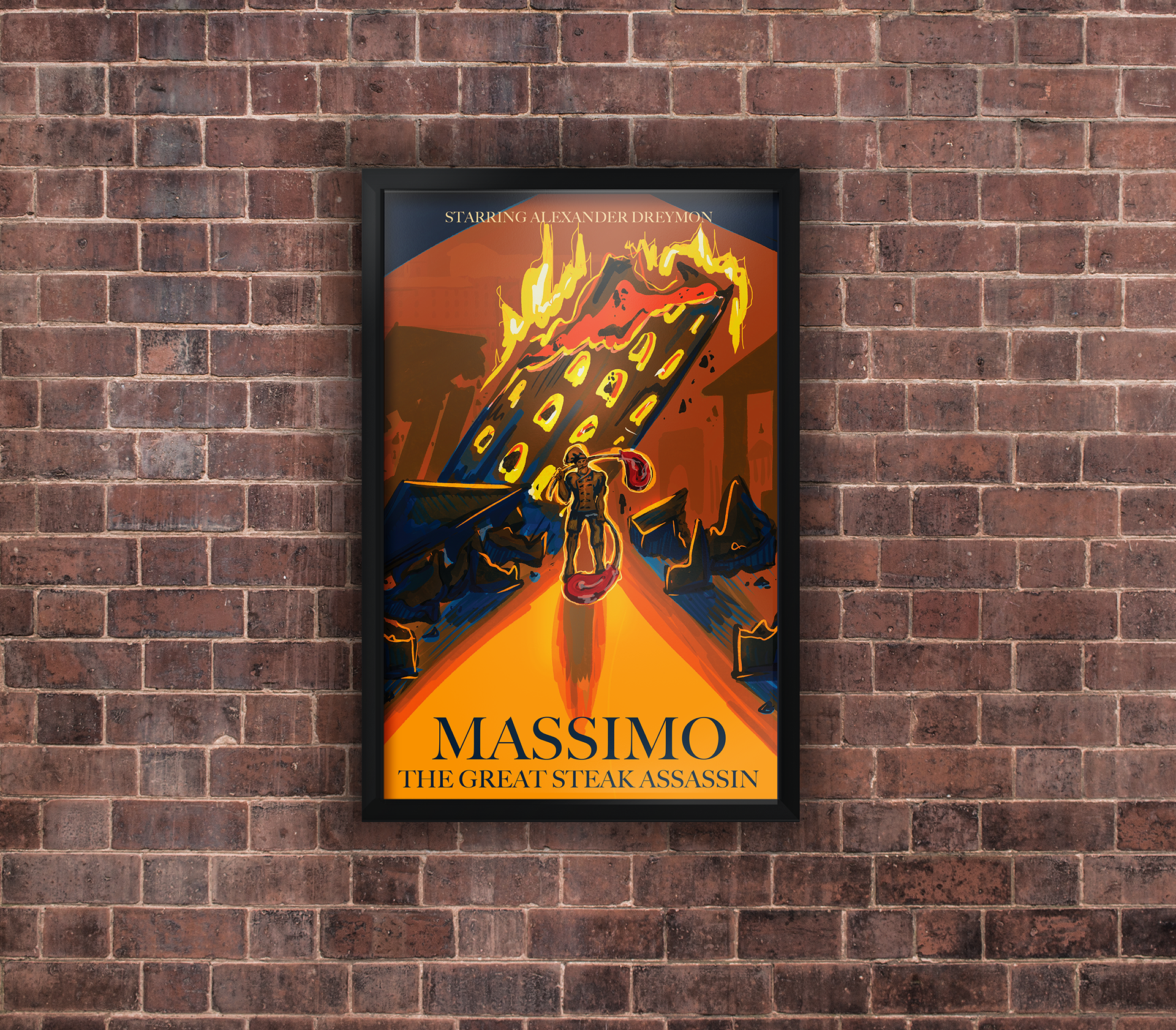 "Massimo the Great Steak Assassin" - Mock Movie Poster (2020)
