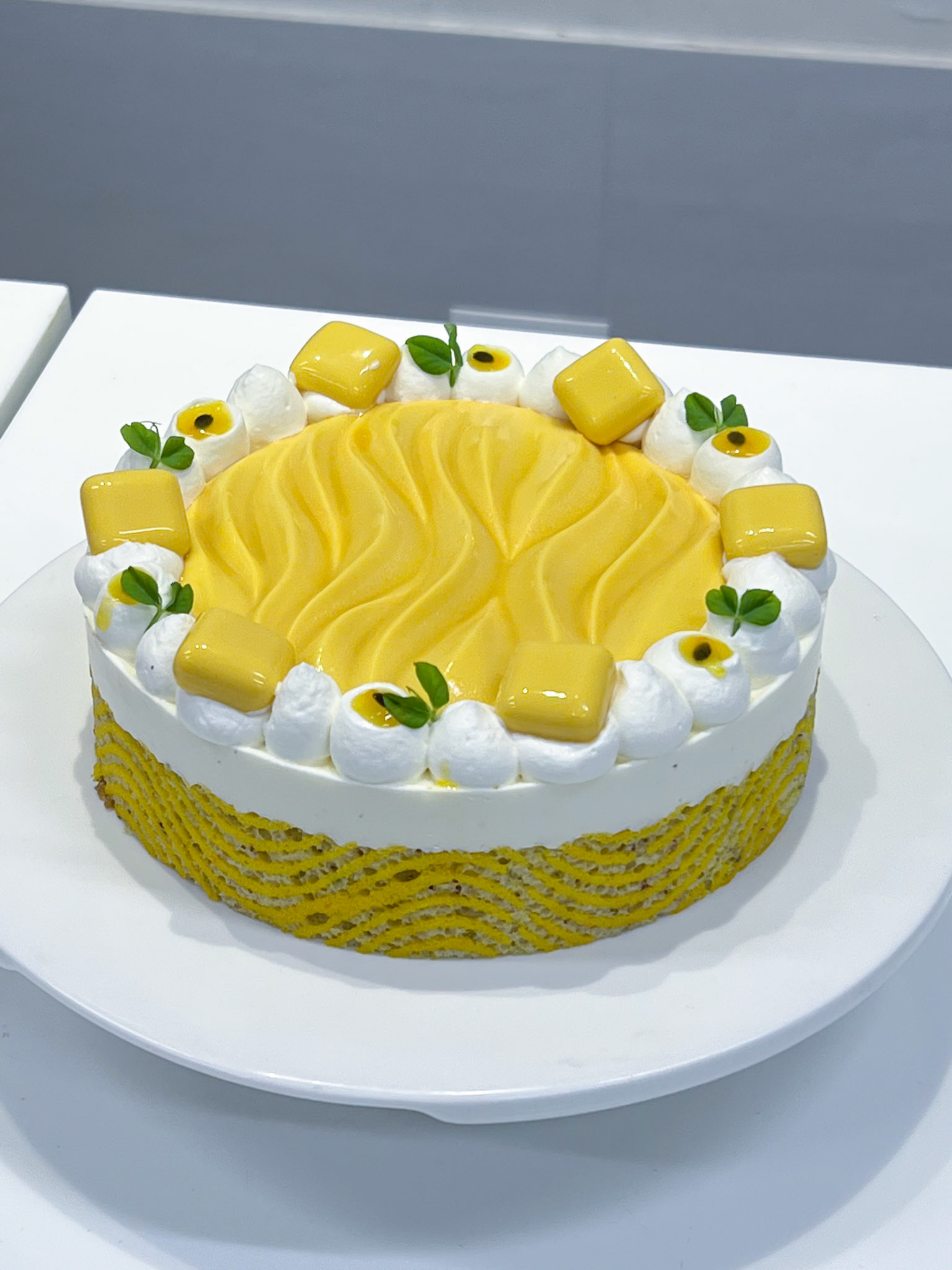 Pistachio Financier | Jaconde | Raw Mango Marmalade | Mango Mousse |  Mango Cremeux