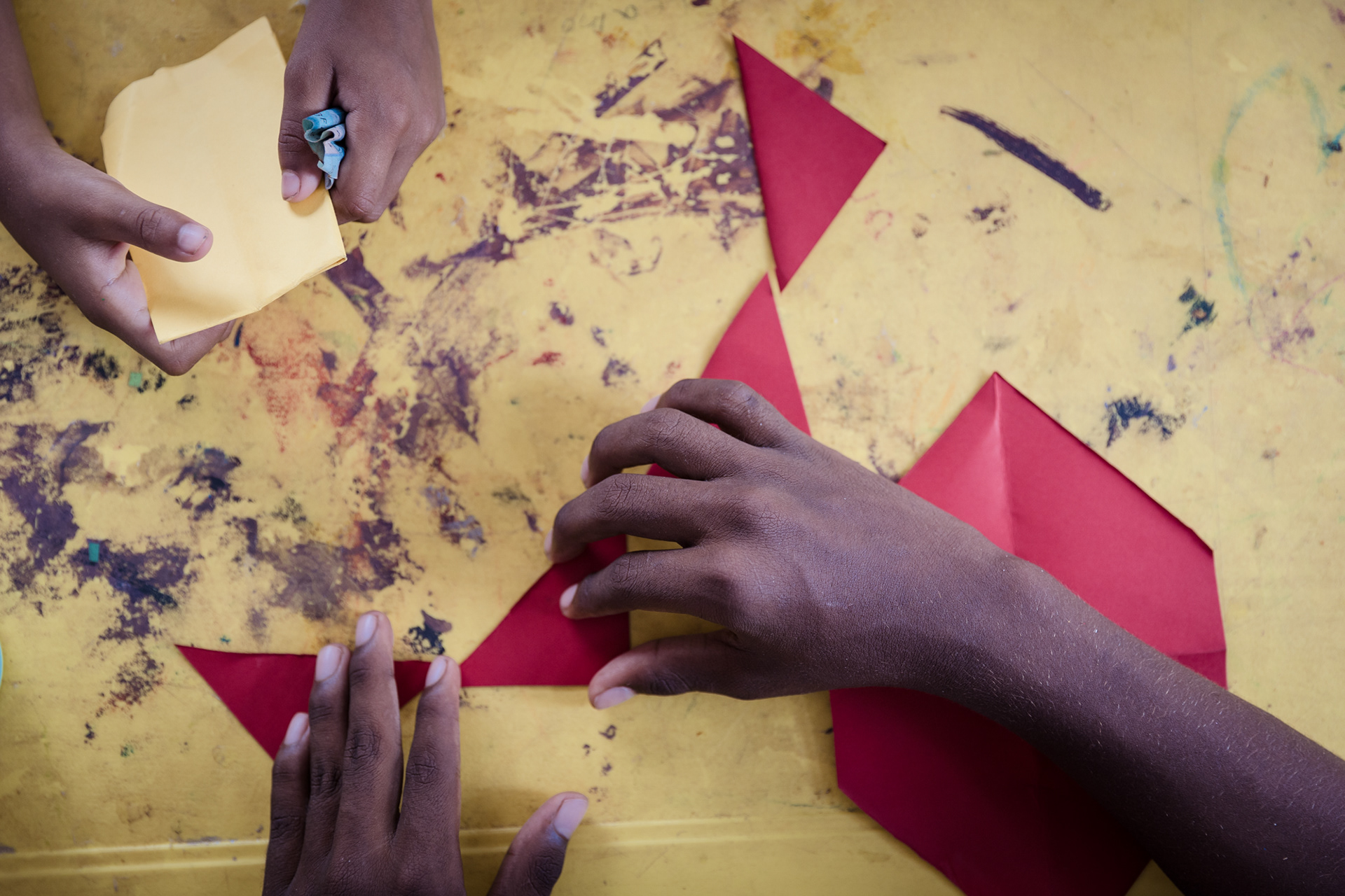 Friendly space to entertain children at San Vicente camp, Province of Darien, Panama.