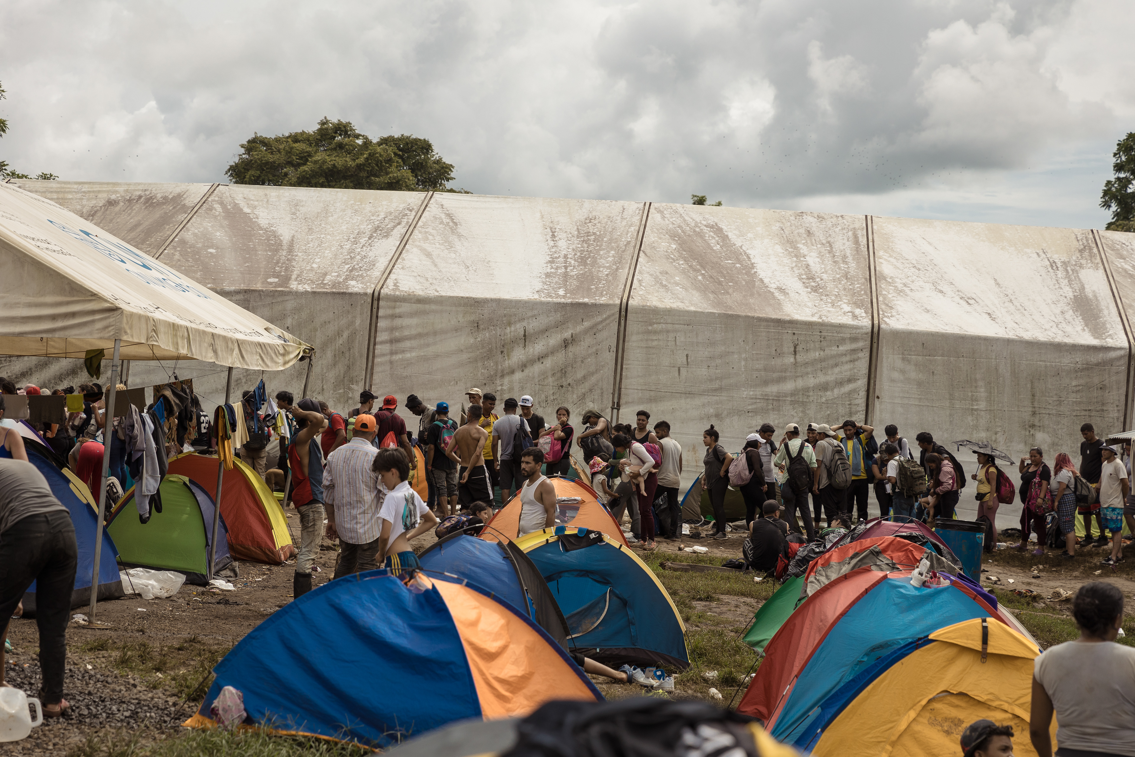 Tents at the Migration Reception Center, Lajas Blancas, sheltering migrants after their journey through the Darién.