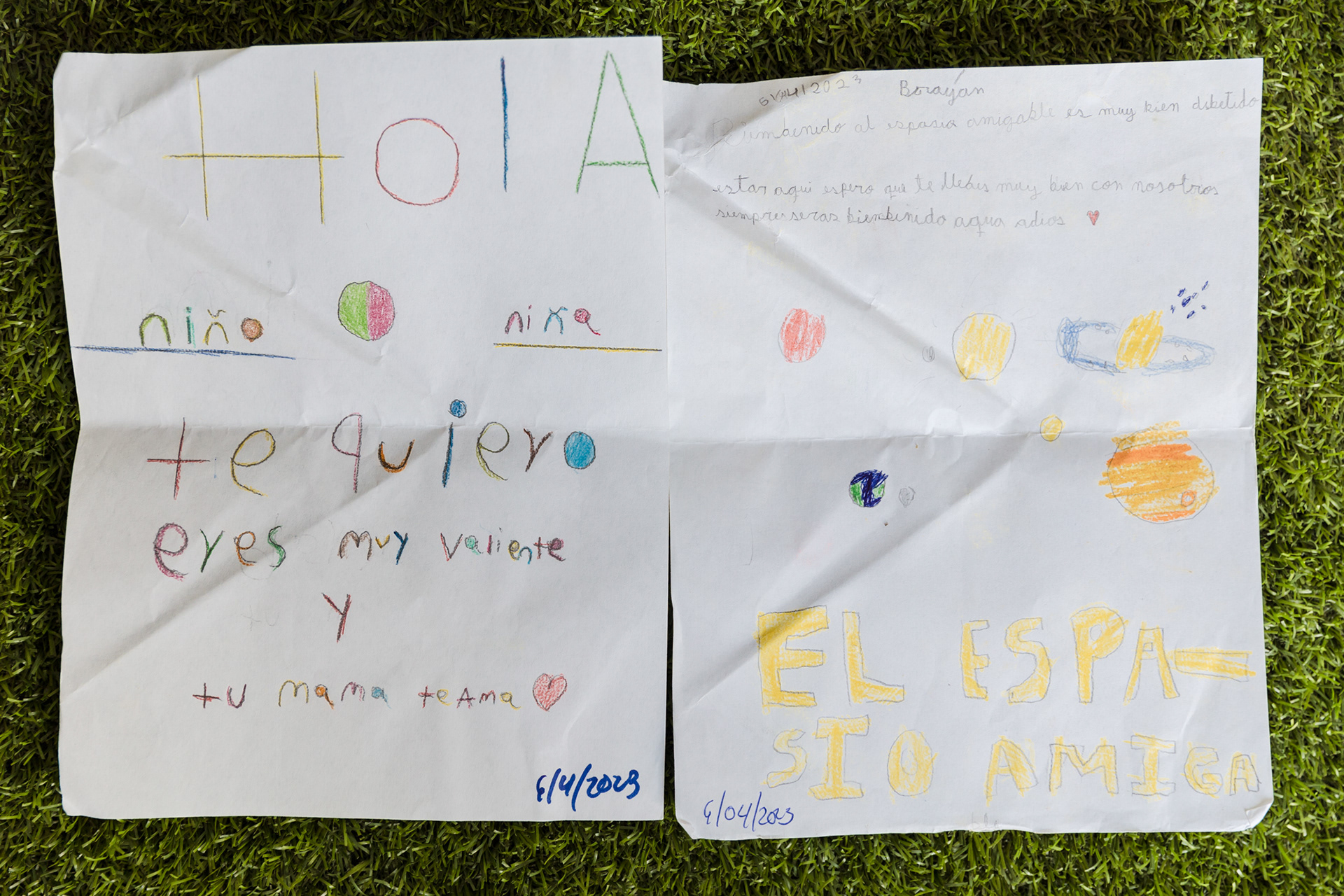 "Hi boy or girl, I love you, you are brave and your mother loves you."