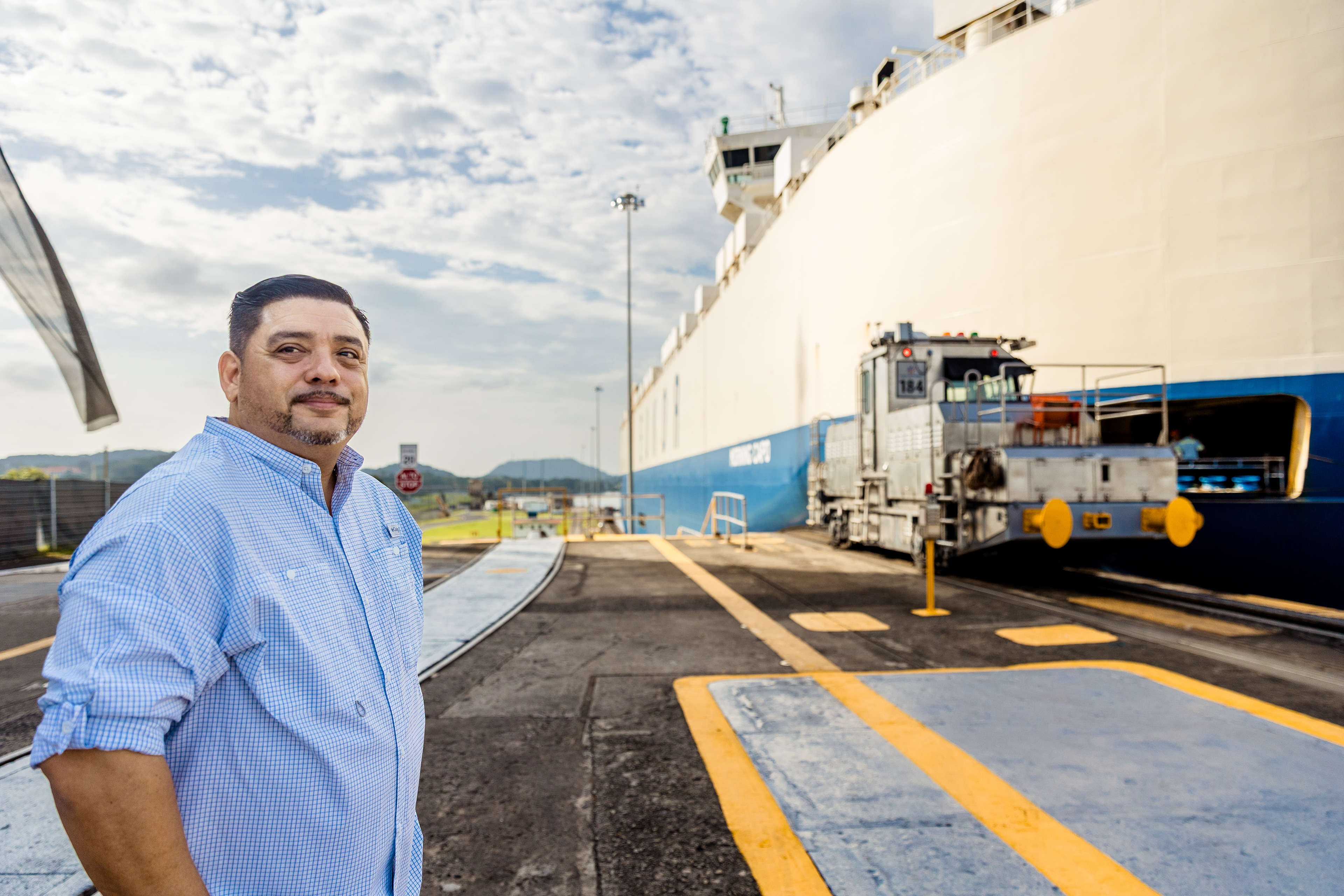 Jaime Troyano, a historian for the Panama Canal Authority, at the Miraflores Locks.