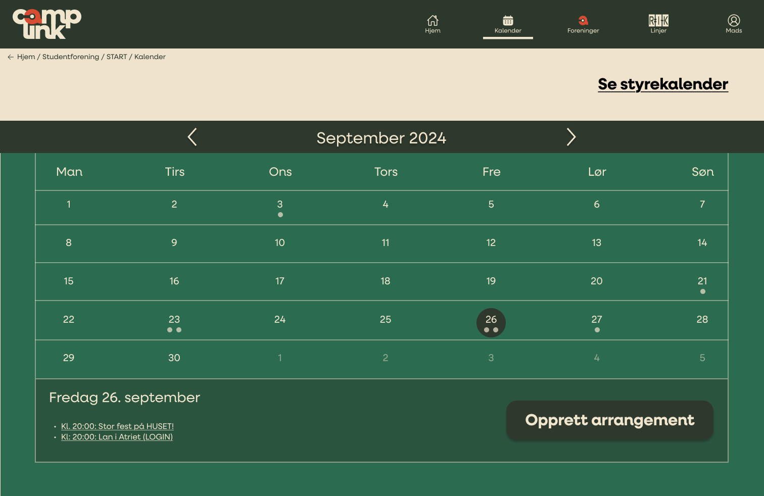 Kalender siden
