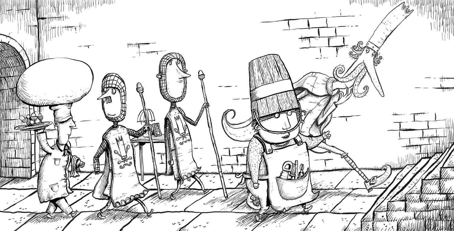 Line work from The Curious Castle.