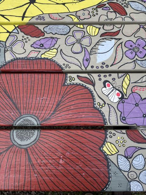 with all sort of leaves, flowers and even a butterfly