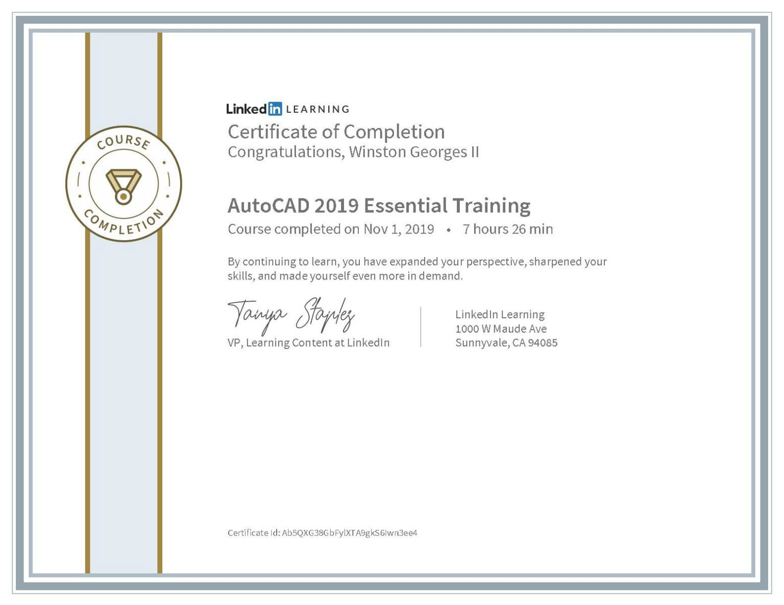 Linkedin AutoCAD Certification