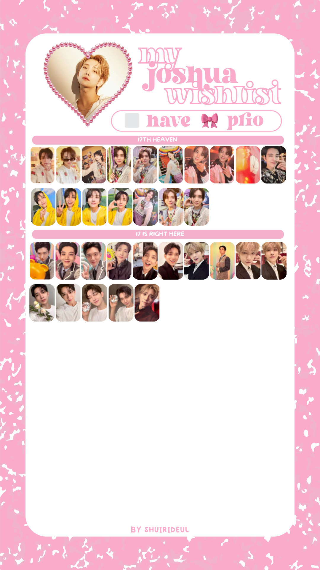 idol photocard wishilist