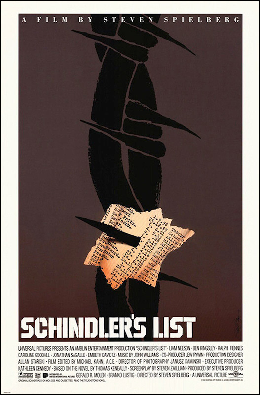 SCHINDLER'S LIST - 1993 - 27x41 - USA