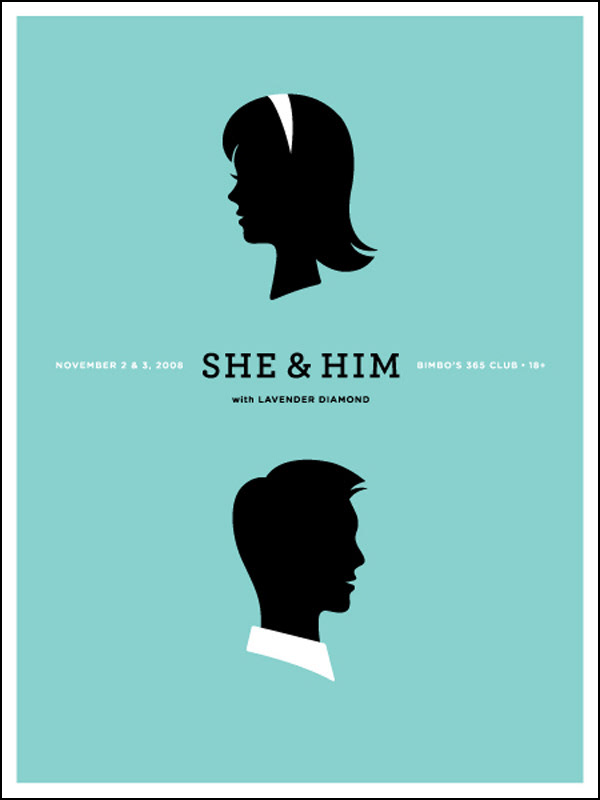 SHE & HIM - 2008 - 18x24 - USA