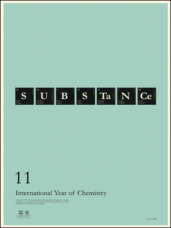 SUBSTANCE - INTL YEAR OF CHEMISTRY - 2011 - SIMON C. PAGE - 18x24 - USA