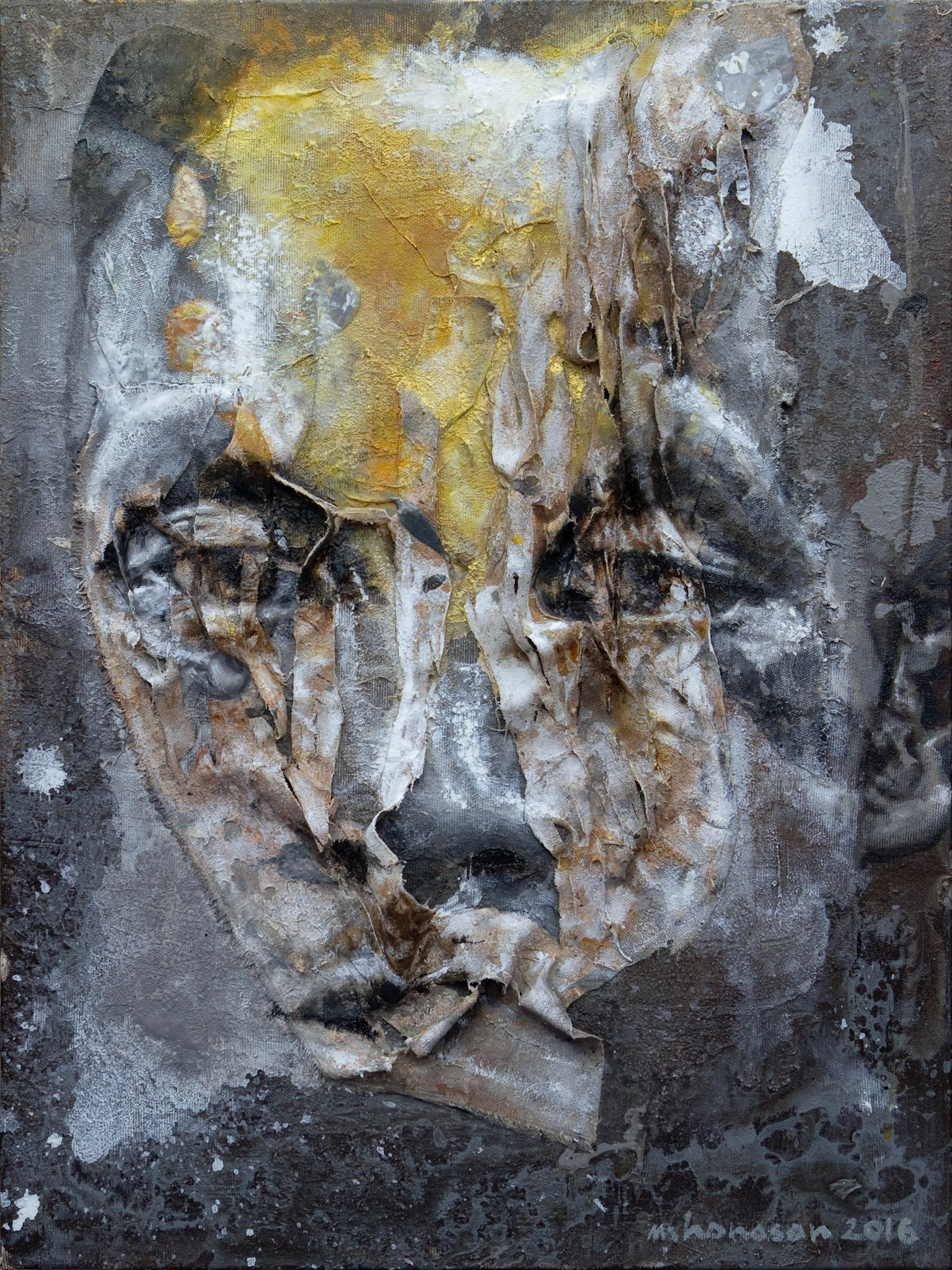 “Ember” mixed media on canvas 24 in. x 18 in.
