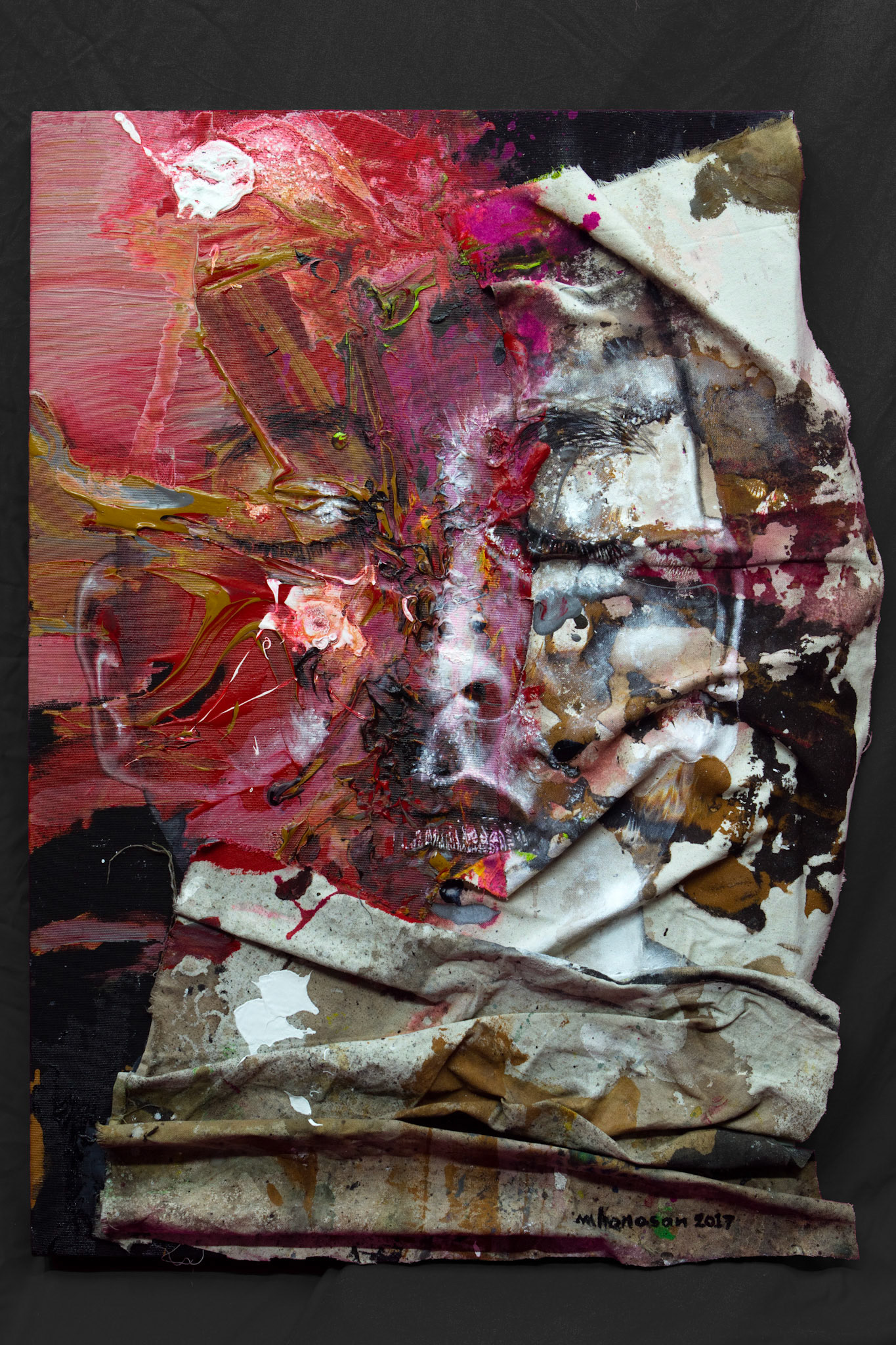 “Becoming Visible” mixed media on canvas 36 in. x 24 in.