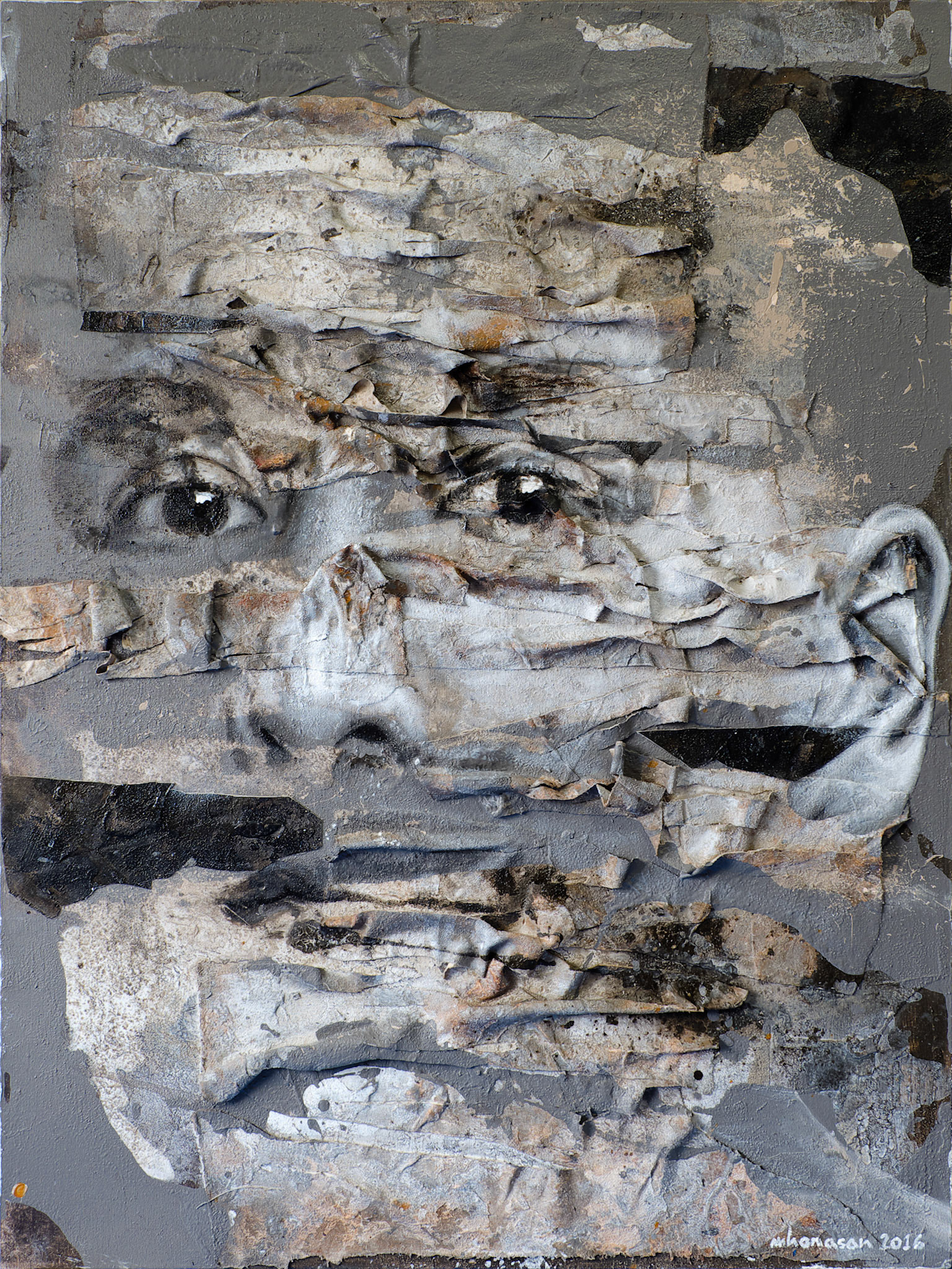 “What Cannot be Shaken” mixed media on canvas 40 in. x 30 in.