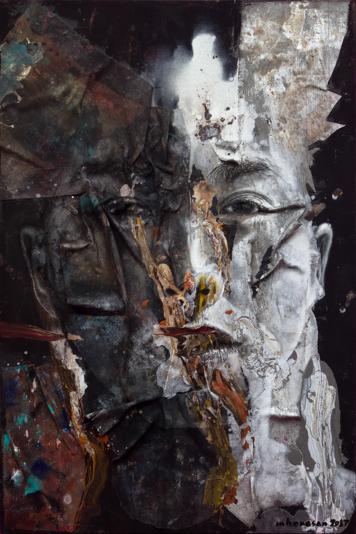 “Ebb and Flow” mixed media on canvas 36 in. x 24 in.